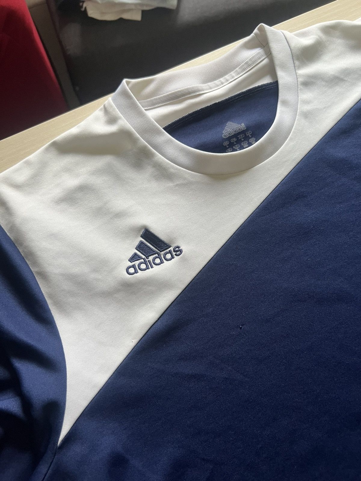 Adidas Adidas Long Sleeve Performance Tee – Navy & White – Size M Size US M / EU 48-50 / 2 - 3 Thumbnail