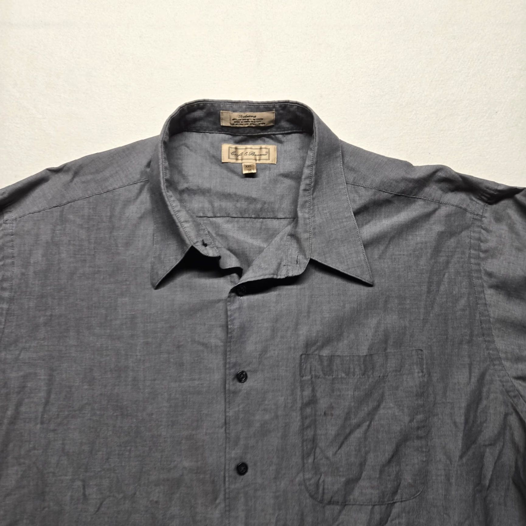 Croft & Barrow VINTAGE Croft & Barrow Button-Up Shirt Solid Gray Long Sleeve Adult Men 2XL Button-Front, Collared Cotton Blend Casual/Business Shirt BMens Size US XXL / EU 58 / 5 - 2 Thumbnail