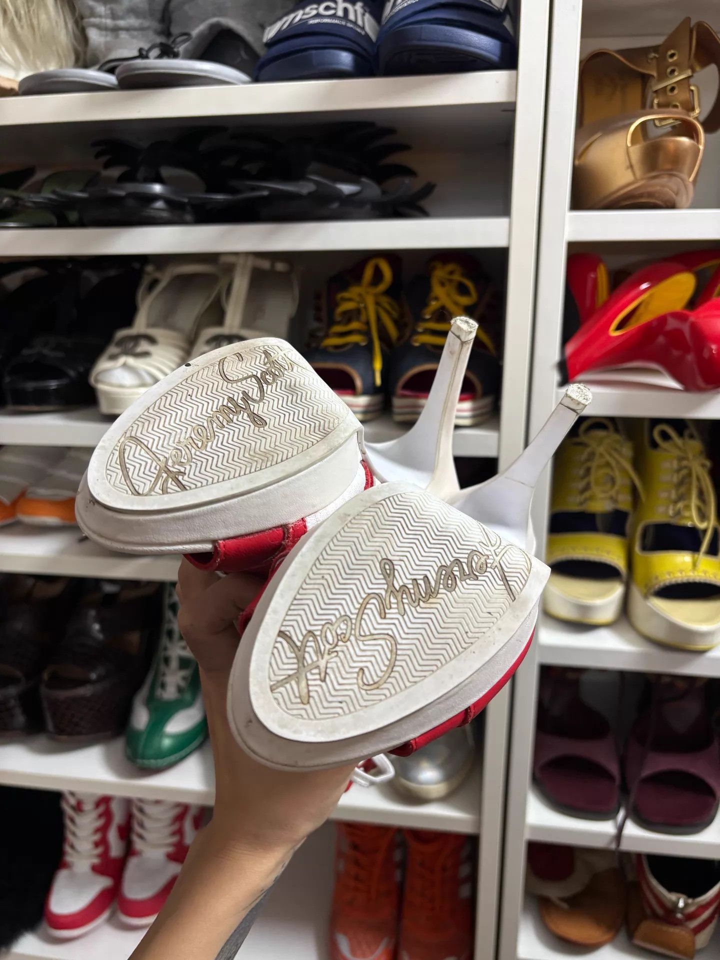 Adidas Adidas x Jeremy Scott Vntg Fish-Mouth Lace-Up Heels 38 Size US 7.5 / IT 37.5 - 5 Thumbnail