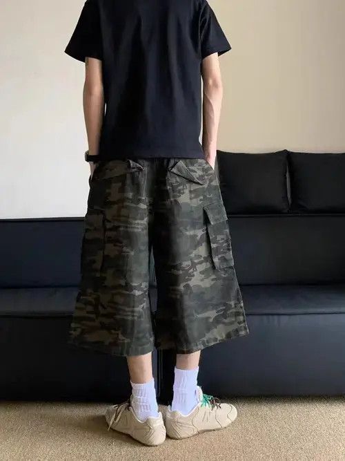 Other Vintage Multi-Pocket Camouflage Wide Leg Work Shorts Size US 30 / EU 46 - 6 Thumbnail