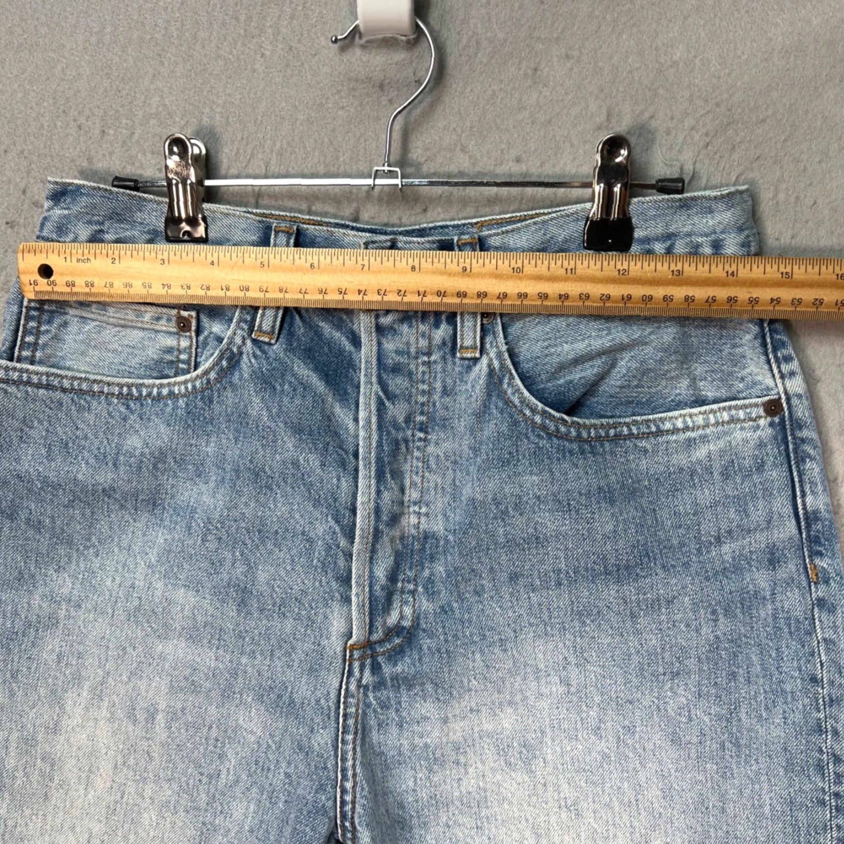 Denime Denim Forum Bermuda Shorts Light Wash 29 Denim Forum 5-Pocket Distressed Hem High Rise Adult Womens Regular Size 29" - 6 Thumbnail