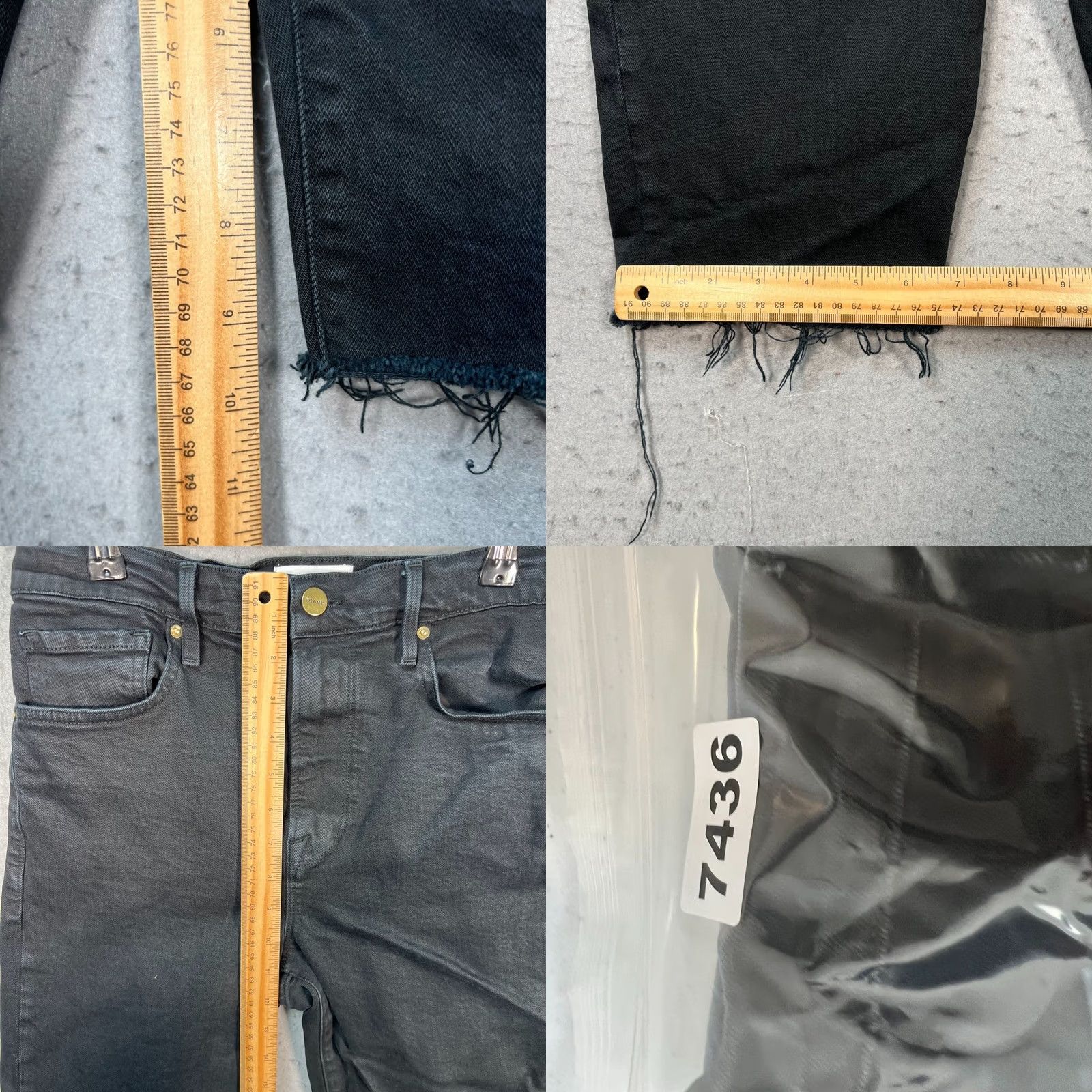 Frame Frame Le Vintage Bermuda Shorts Size 27 Black Mid-Rise Frayed Hem Cotton Blend Size 27" / US 4 / IT 40 - 8 Thumbnail