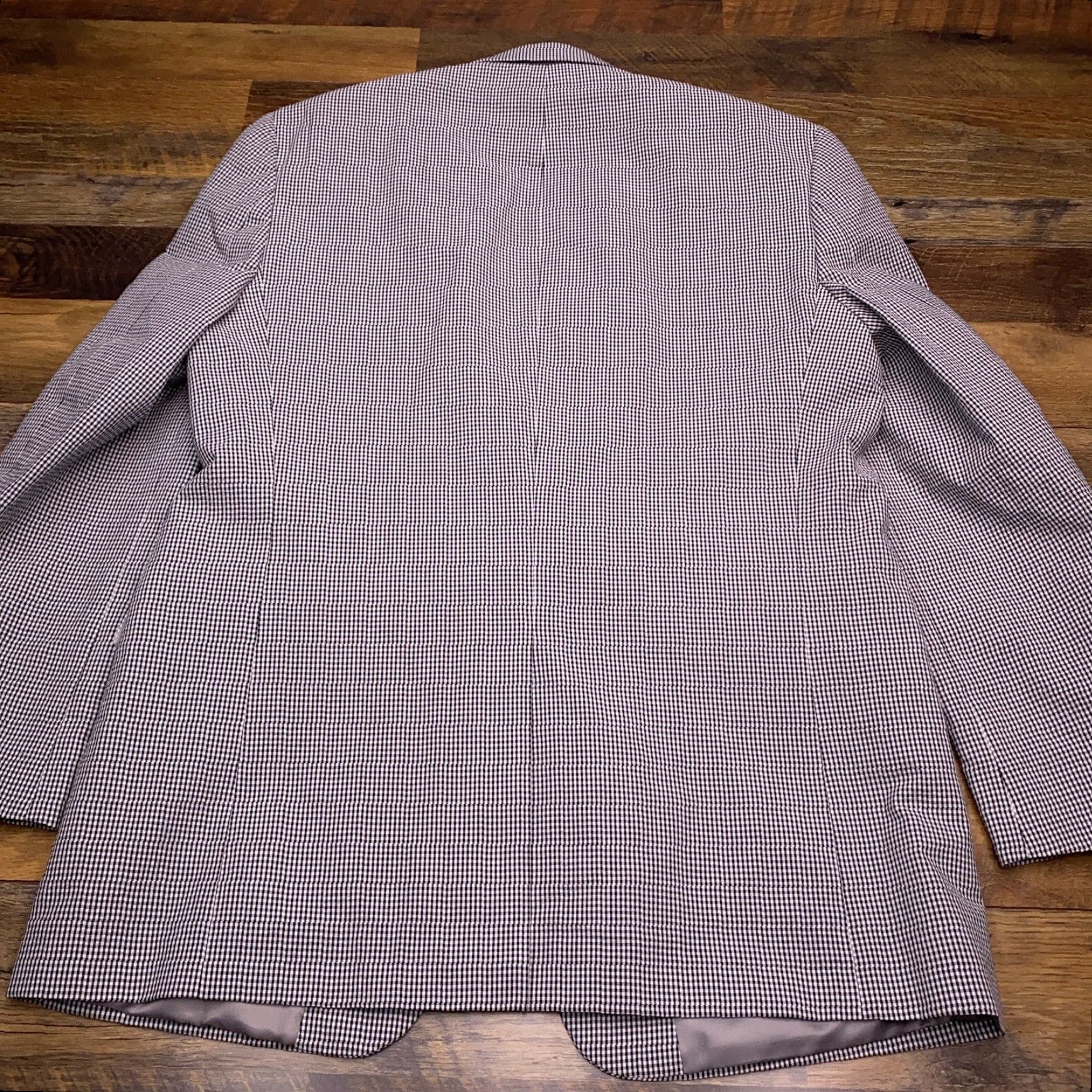 Chaps Chaps Sport Coat Mens 44L Black White Plaid Blazer Jackets Coat Blazer Sport Coat Notch Lapel Vintage? Wait. Size 44R - 2 Thumbnail