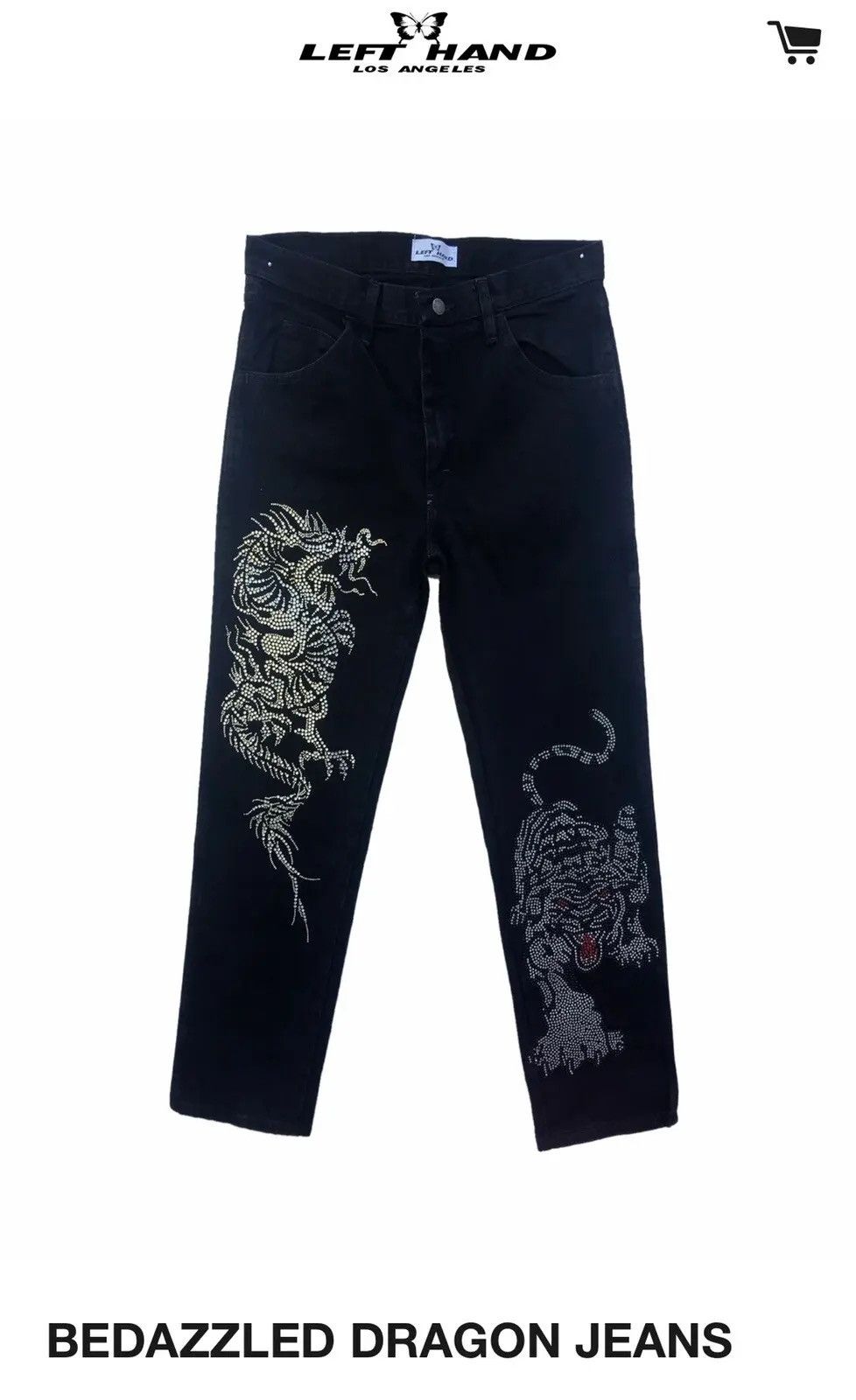 Left Hand Bedazzled Tiger and Dragon Pants Size US 32 / EU 48 - 1 Preview