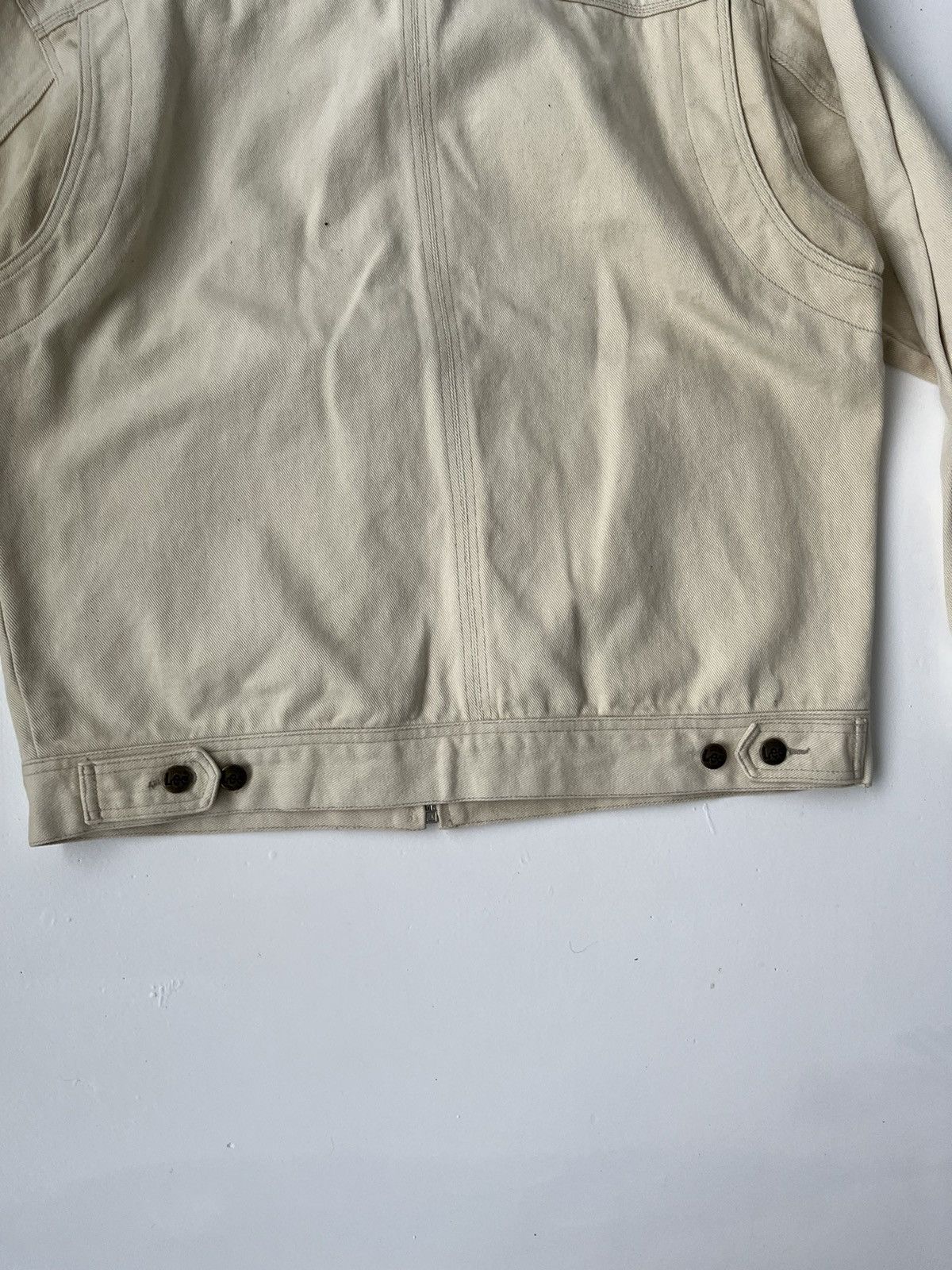 Lee Vintage 90s lee beige washed zip denim jacket trucker Y2K Size US L / EU 52-54 / 3 - 6 Thumbnail