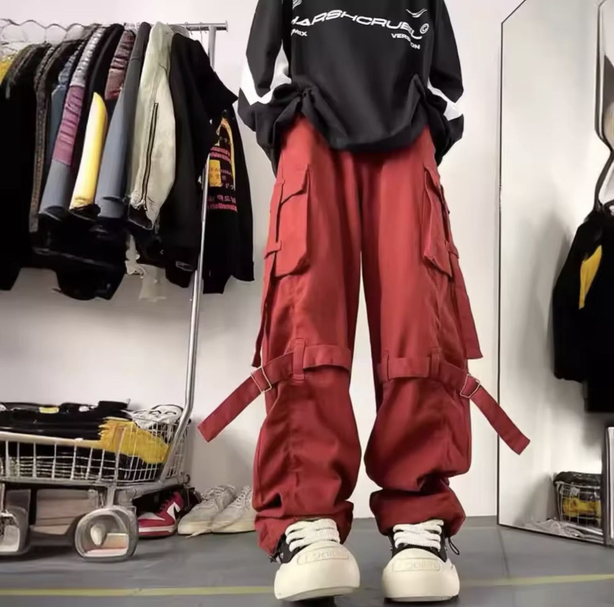 Japanese Brand × Vintage American Style Vintage Wide-leg Loose-fit Casual Street Pant Size US 30 / EU 46 - 2 Thumbnail