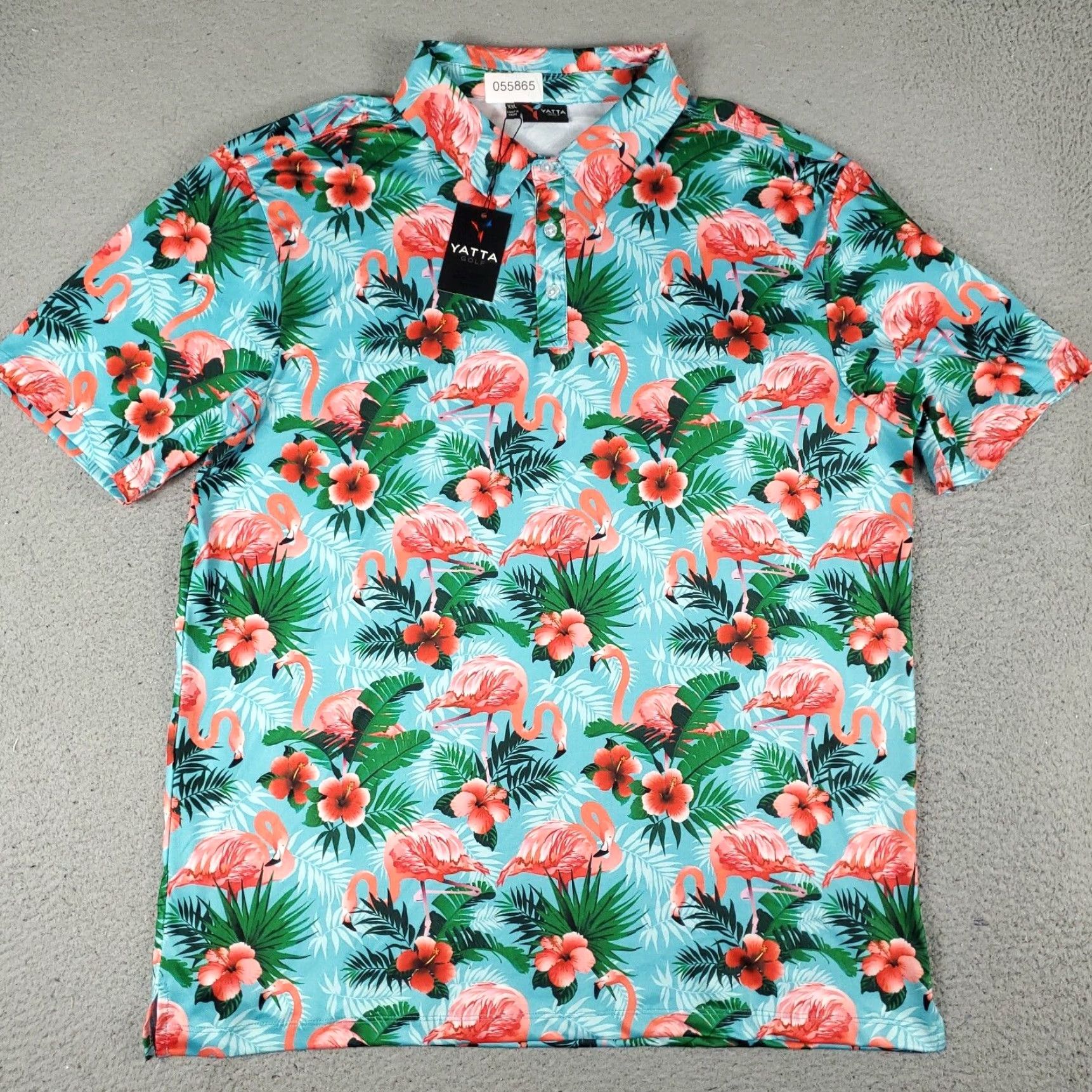 Callaway Yatta Golf Polo Shirt Mens 2XL Blue Flamingo Print Casual Short Sleeve Callaway Polo Shirt Mens 2XL Blue Flamingo Print Size US XXL / EU 58 / 5 - 3 Thumbnail