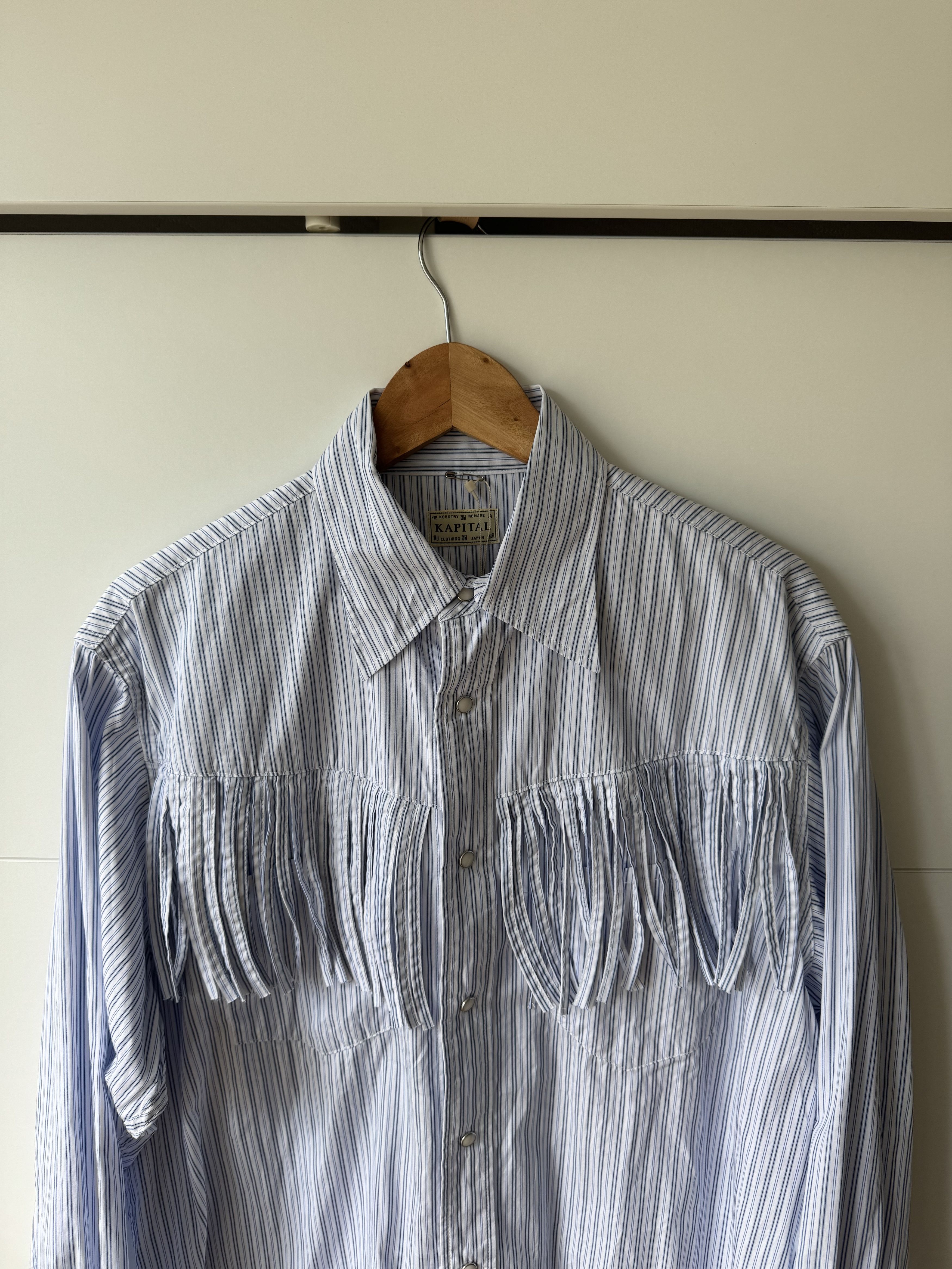 Kapital [3] Cotton Fringe Husky Western Shirt in Stripe Size US L / EU 52-54 / 3 - 2 Thumbnail