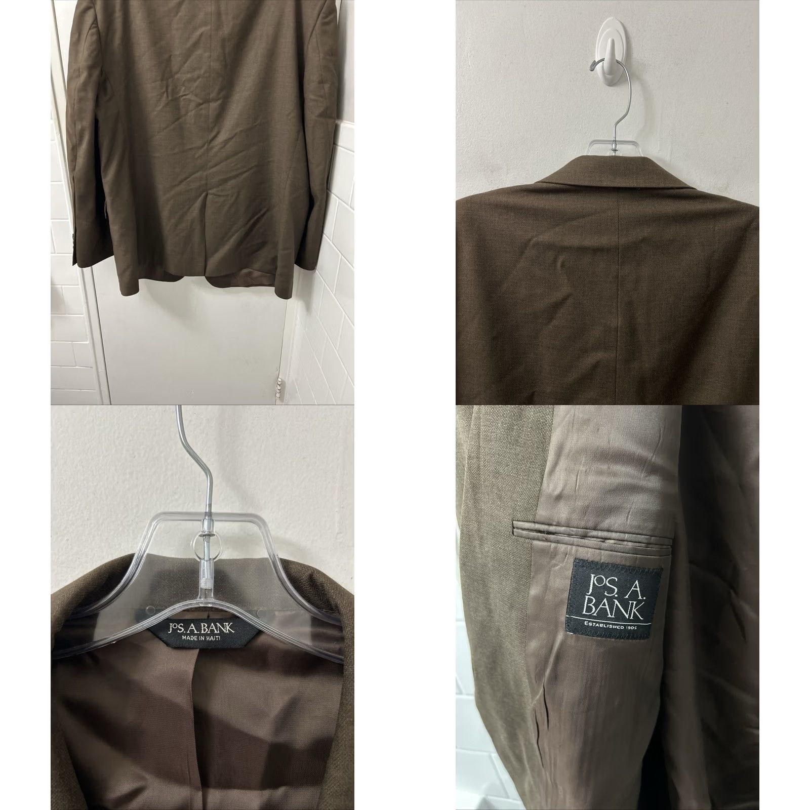 Jos. A. Bank Jos. A. Bank Blazer Mens 48R Brown 100% Wool 2 Button Sport Coat Jacket Size 48R - 8 Thumbnail