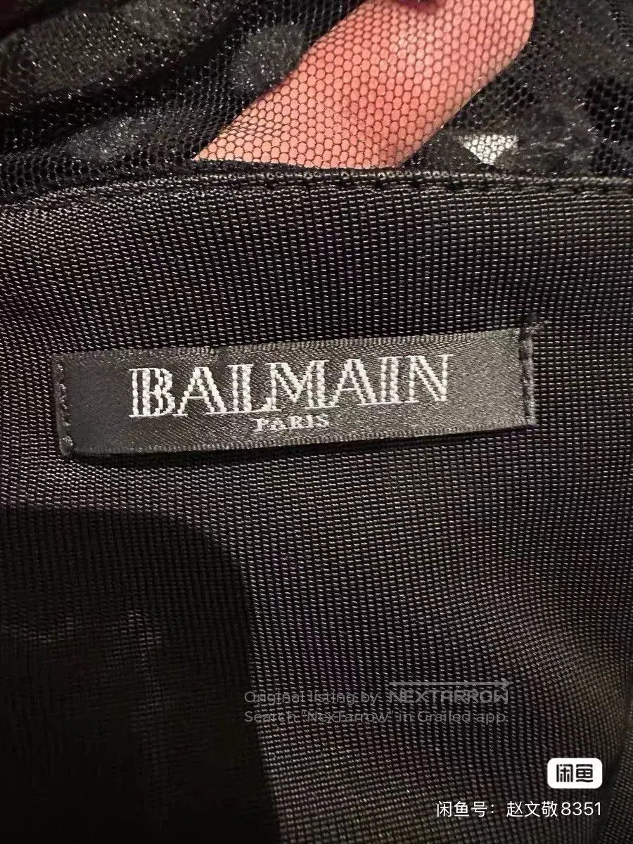 Balmain Balmain Padded Shoulder Heart Black Diamond Dress. Size XS / US 0-2 / IT 36-38 - 3 Thumbnail