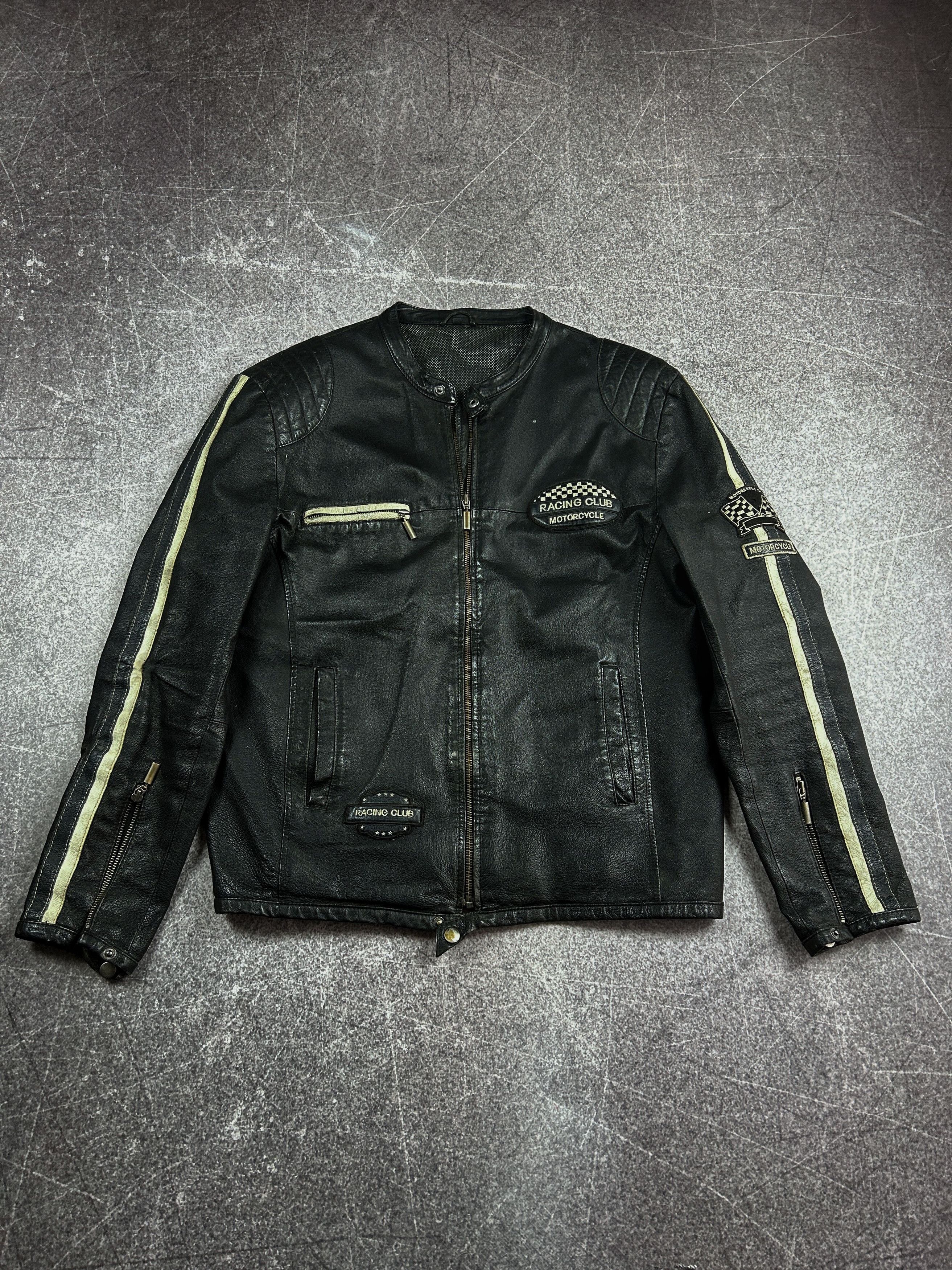 Designer VINTAGE MARLBORO FERRARI STYLE LEATHER RACING LEATHER JACKET Size US M / EU 48-50 / 2 - 4 Thumbnail
