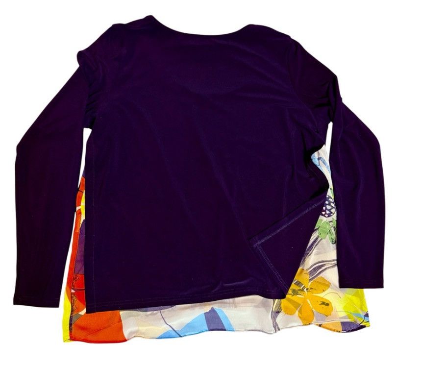 Joseph Ribkoff Joseph Ribkoff Long Sleeve Abstract Layered Top– Size 16 Size XXL / US 16-18 / IT 52-54 - 2 Thumbnail