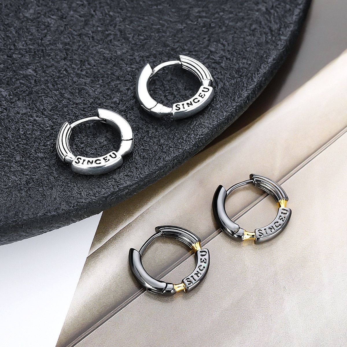 Jewelry × Sterling Silver New Design Earrings One Pairs Chrome Jewelry Size ONE SIZE - 1 Thumbnail