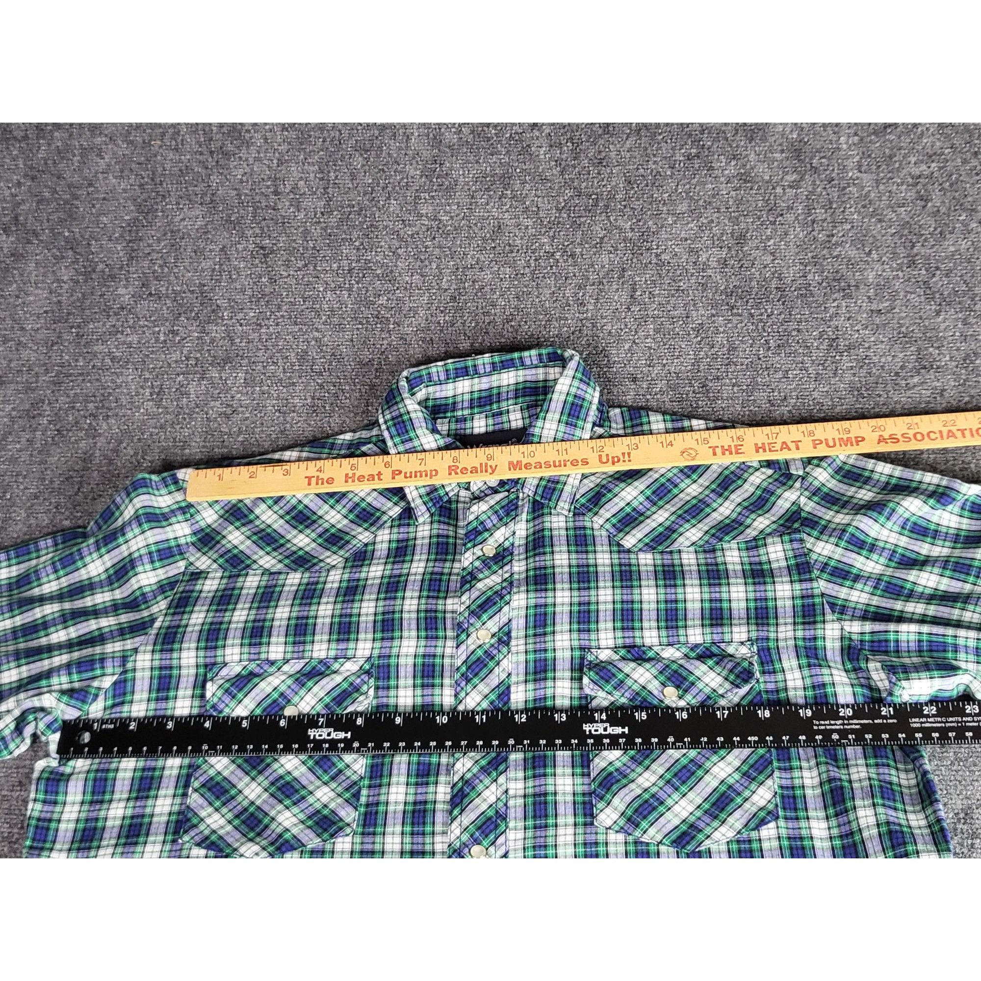 Wrangler Wrangler Pearl Snap Plaid Shirt Men Sz L Tall Long Cowboy We Size US L / EU 52-54 / 3 - 5 Thumbnail