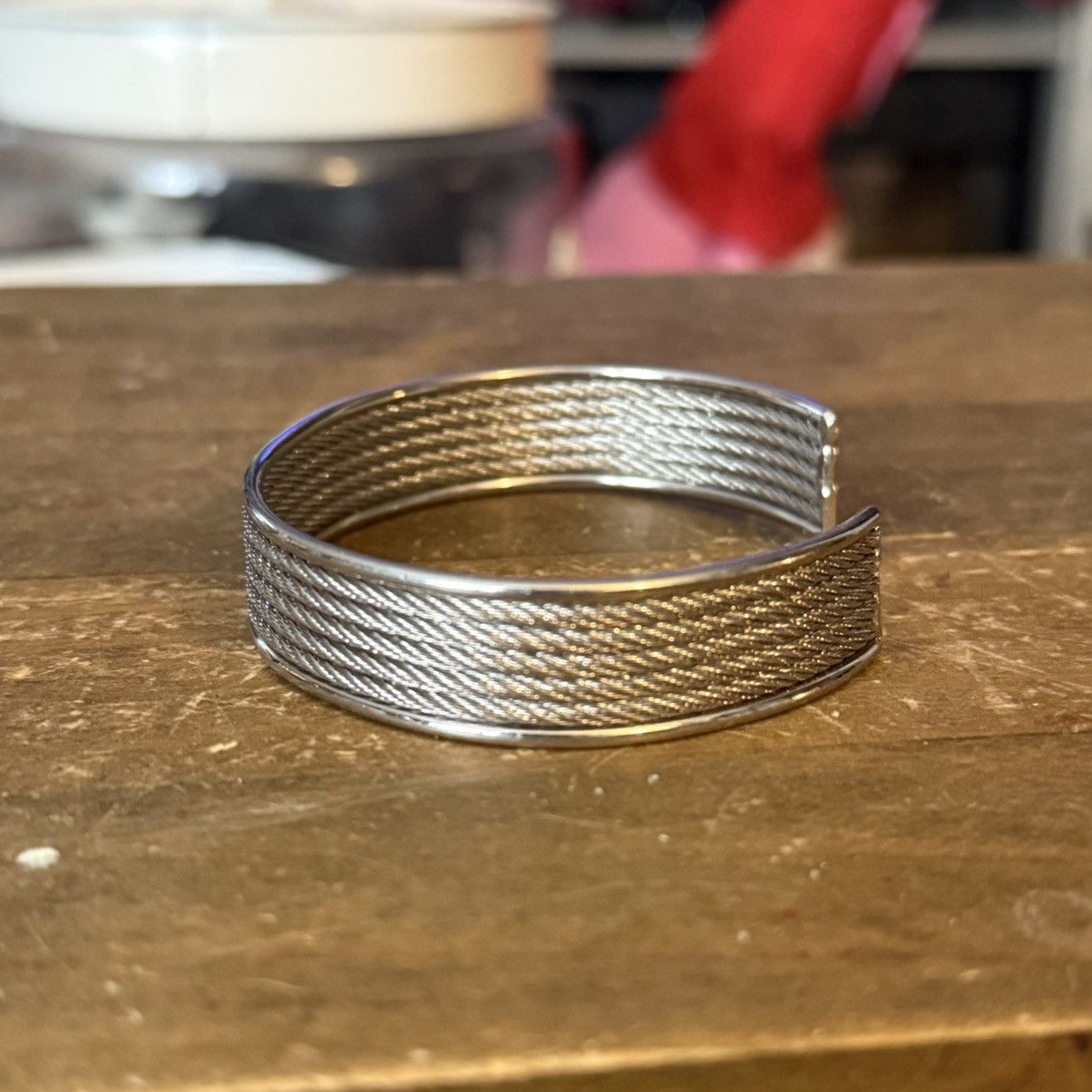 Other Silver tone rope inlay cuff bracelet Size ONE SIZE - 4 Thumbnail