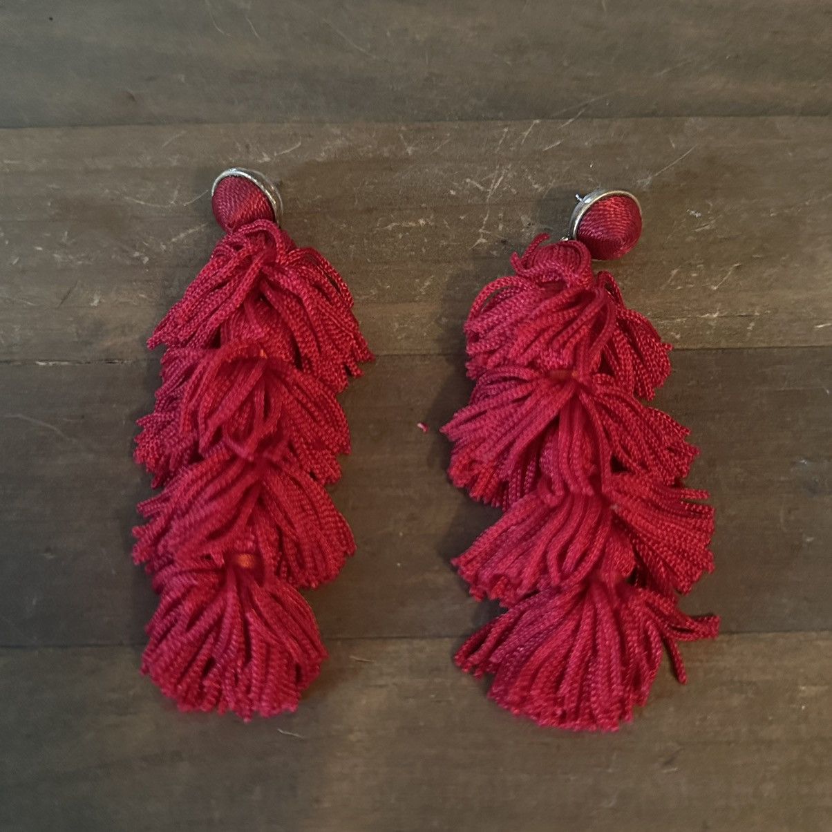 Other Funky red tiered tassel earrings Size ONE SIZE - 3 Thumbnail