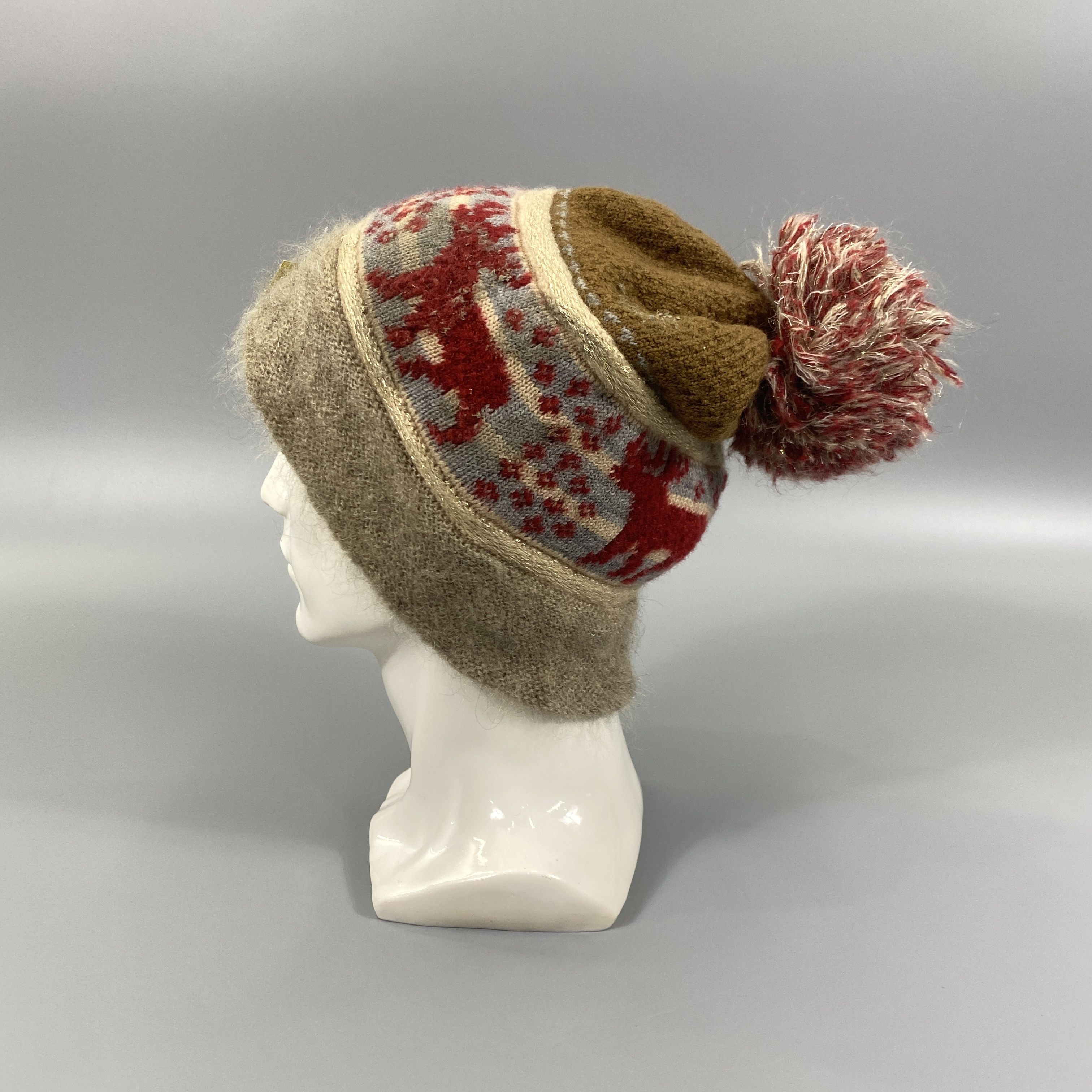 Japanese Brand Knit Hats Home Alone Inspired Snow Cap Pom Pom -BN763 Size ONE SIZE - 1 Thumbnail