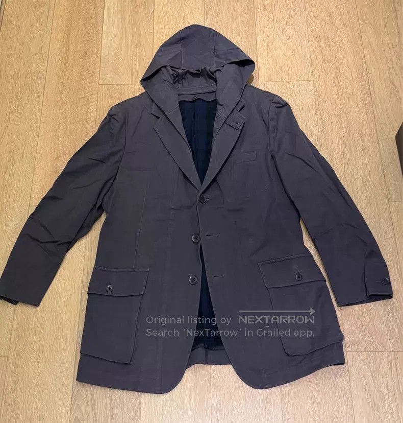 Yohji Yamamoto Yohji Yamamoto size 4 Grey double fake two piece hooded bla Size 38S - 1 Thumbnail