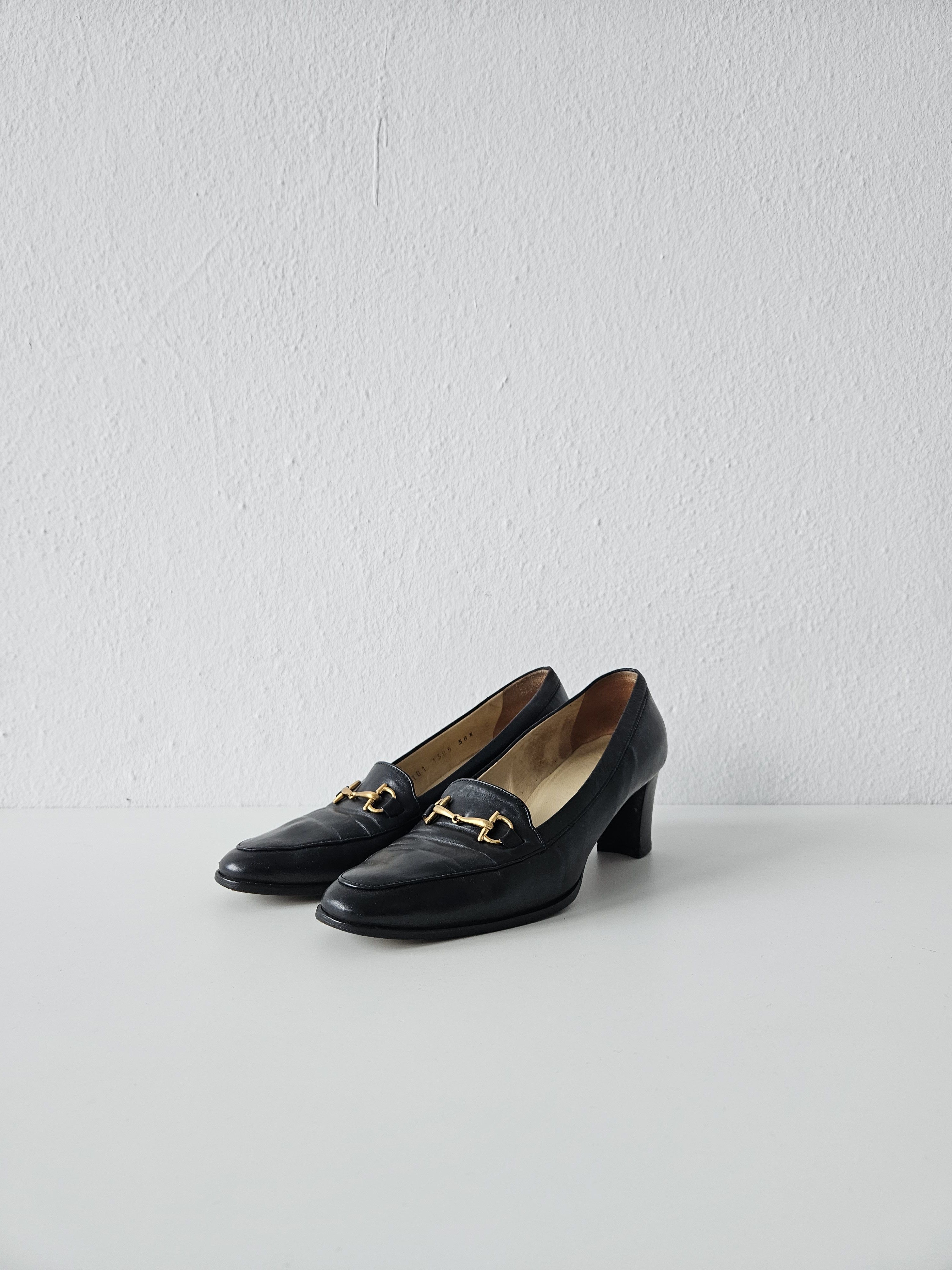 Gucci Vintage Gucci almond toe horsebit leather heels Size US 8.5 / IT 38.5 - 2 Thumbnail