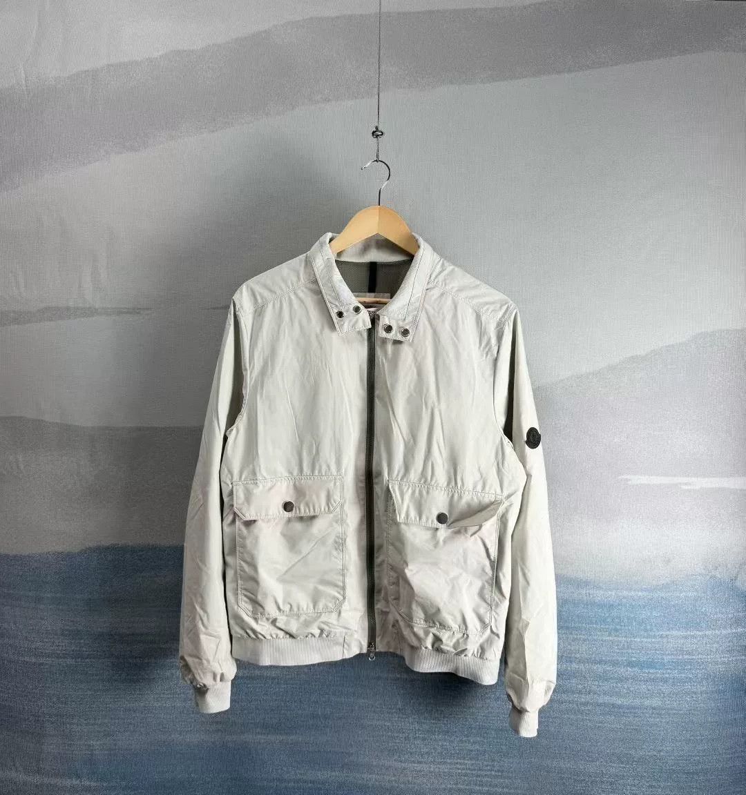 moncler gray-white tech zip jacket
