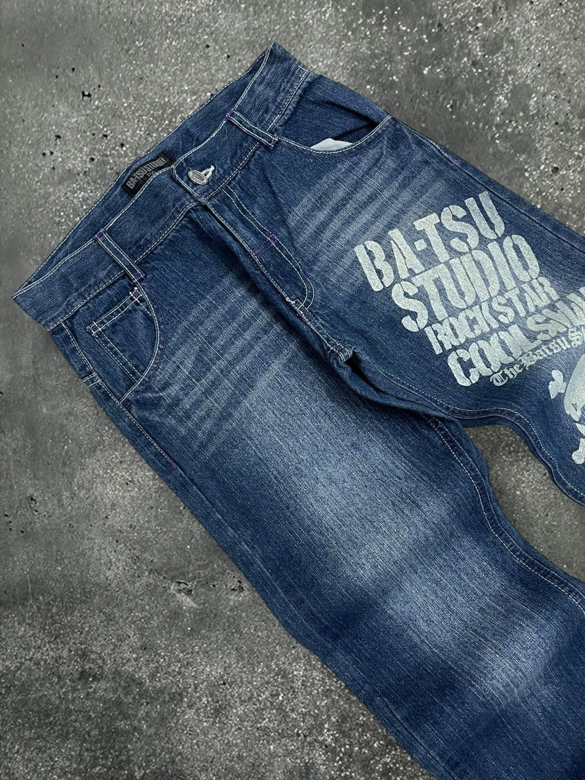 Japanese Brand Vintage Japan Iconic Streetwear Ba-tsu Skull CoolSwart Denim Size US 27 - 5 Thumbnail