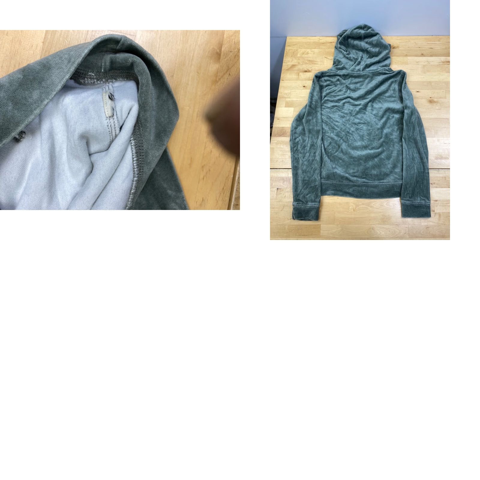 Ralph Lauren VINTAGE Polo Ralph Lauren Velour Hoodie Womens L V Neck Green Pullover 10512 Size L / US 10 / IT 46 - 8 Thumbnail
