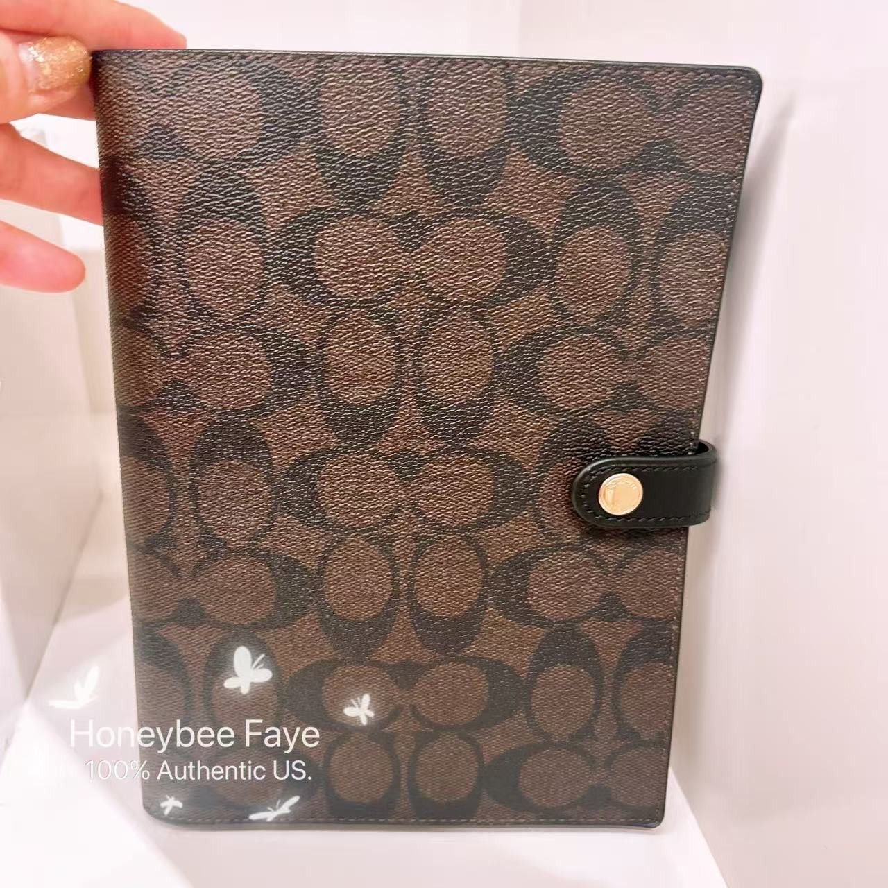 Coach NWT Coach Notebook In Signature Canvas CZ198 walnut black Size ONE SIZE - 1 Thumbnail
