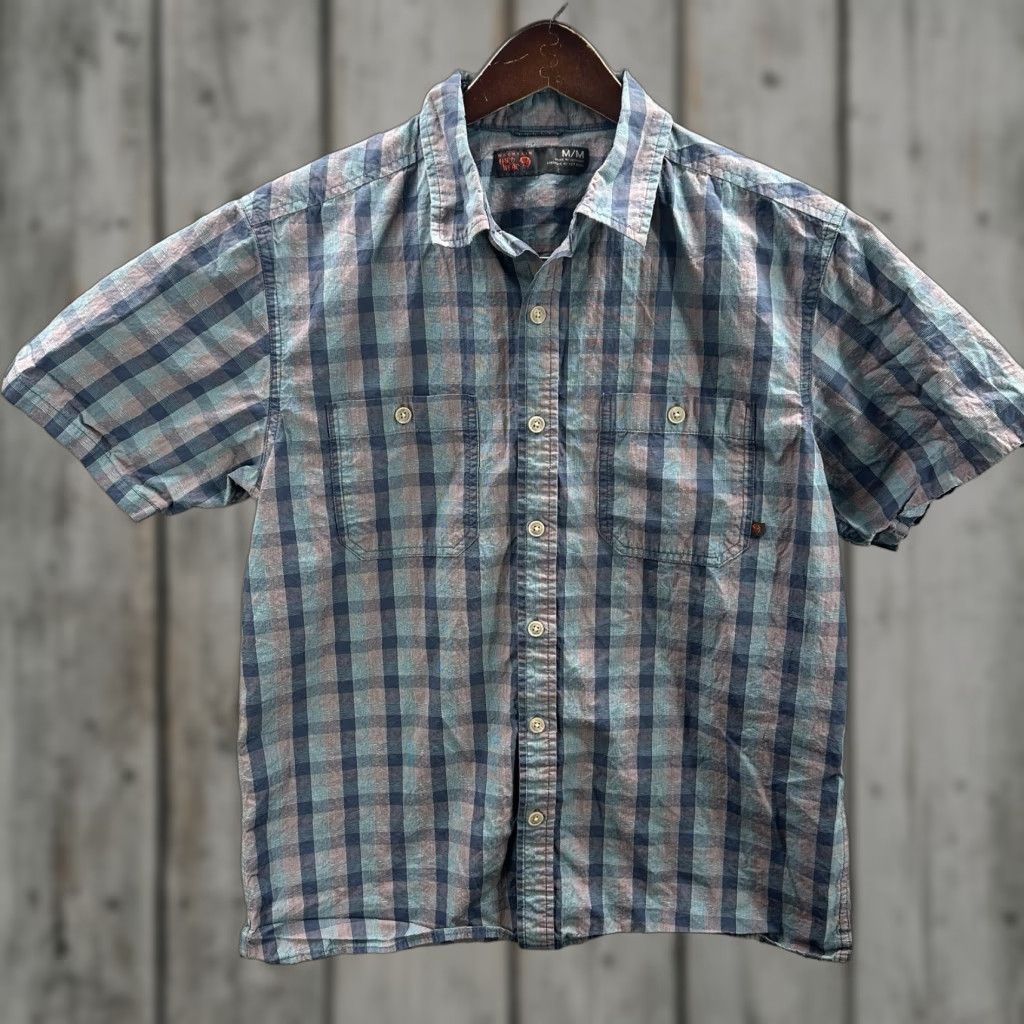 Mountain Hardwear Mountain Hardwear Mens Shirt Medium Blue Plaid Button Front Gorpcore Hiking Size US M / EU 48-50 / 2 - 1 Thumbnail