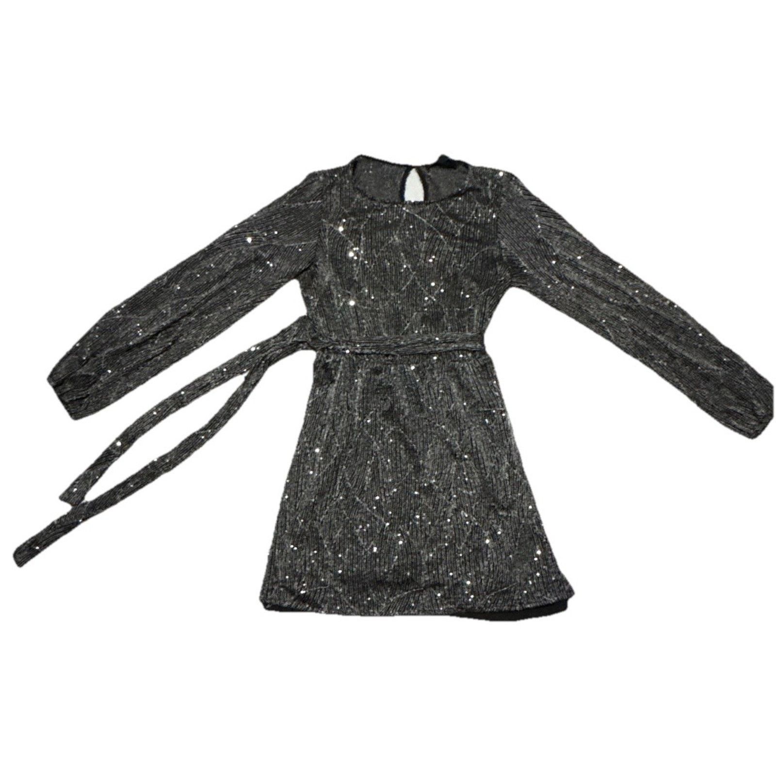 Forever 21 Forever 21 Womens Black Sequin Long Sleeve Mini Dress Size S Size S / US 4 / IT 40 - 1 Thumbnail