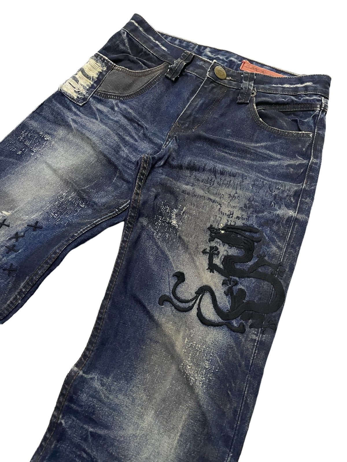 Japanese Brand × Kapital Cattan Farm Japan Uru Boro Claw Mark Dirt Wash Jeans Size US 30 / EU 46 - 7 Thumbnail