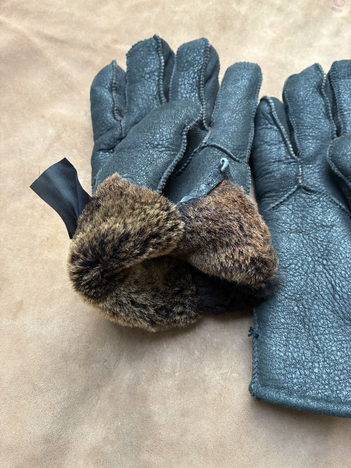Other SHEARLING REAL LEATHER SHEEP WOOL LINED GLOVES Size ONE SIZE - 6 Thumbnail