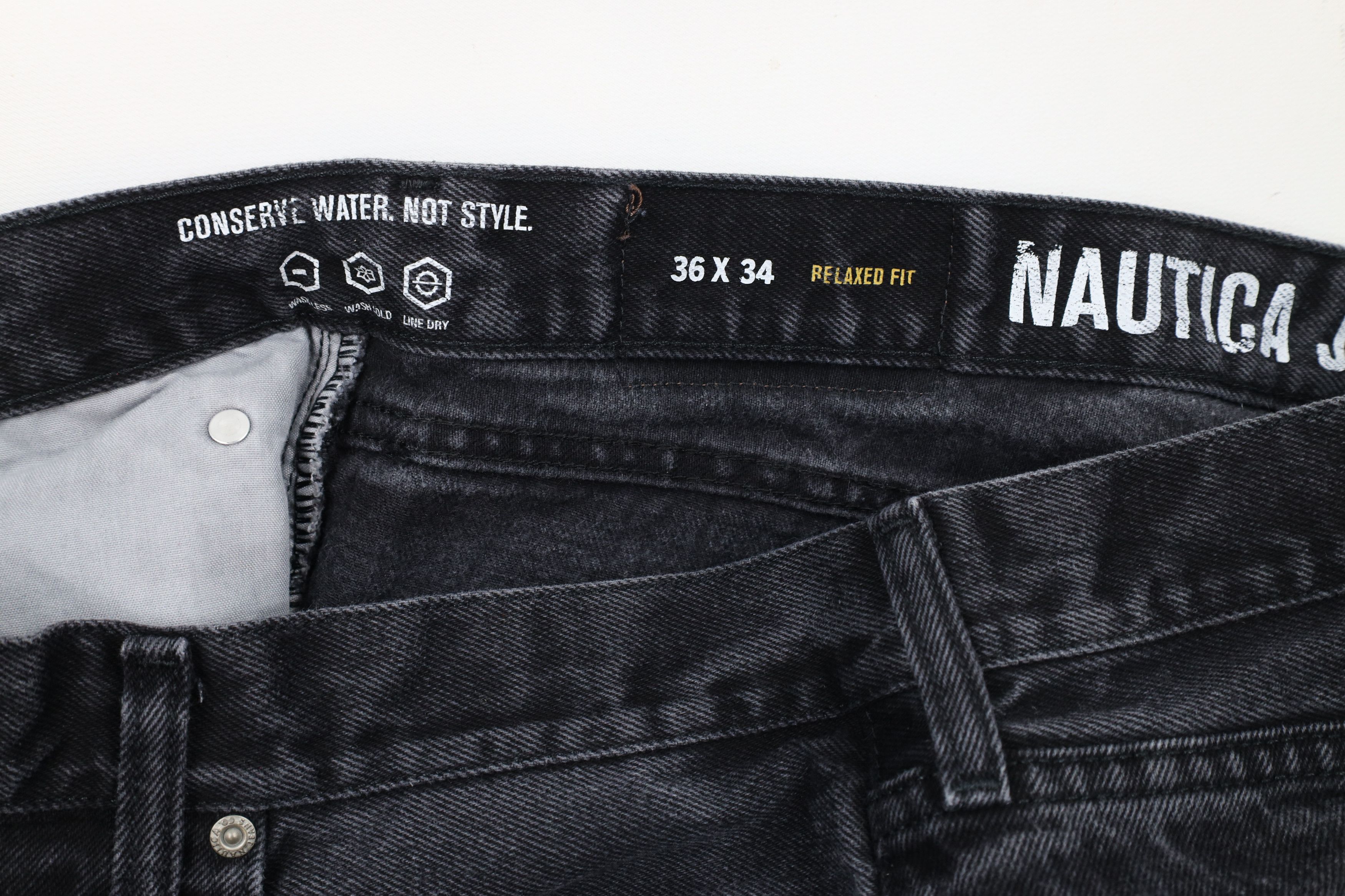 Nautica × Vintage Vintage Y2K Nautica Relaxed Fit Denim Jeans Black Cotton Size US 36 / EU 52 - 9 Thumbnail