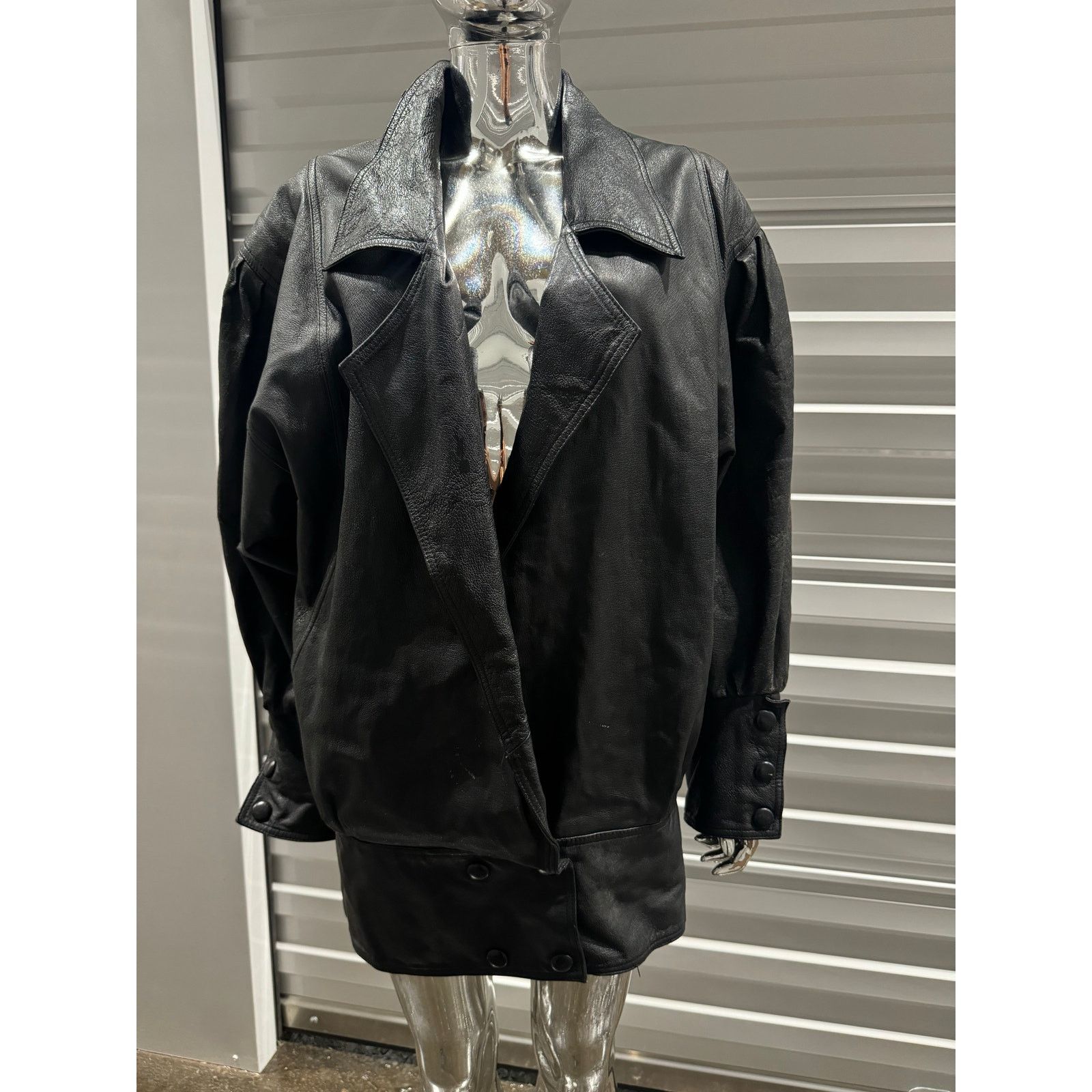Vintage VTG LEATHER COAT Size XL / US 12-14 / IT 48-50 - 1 Thumbnail