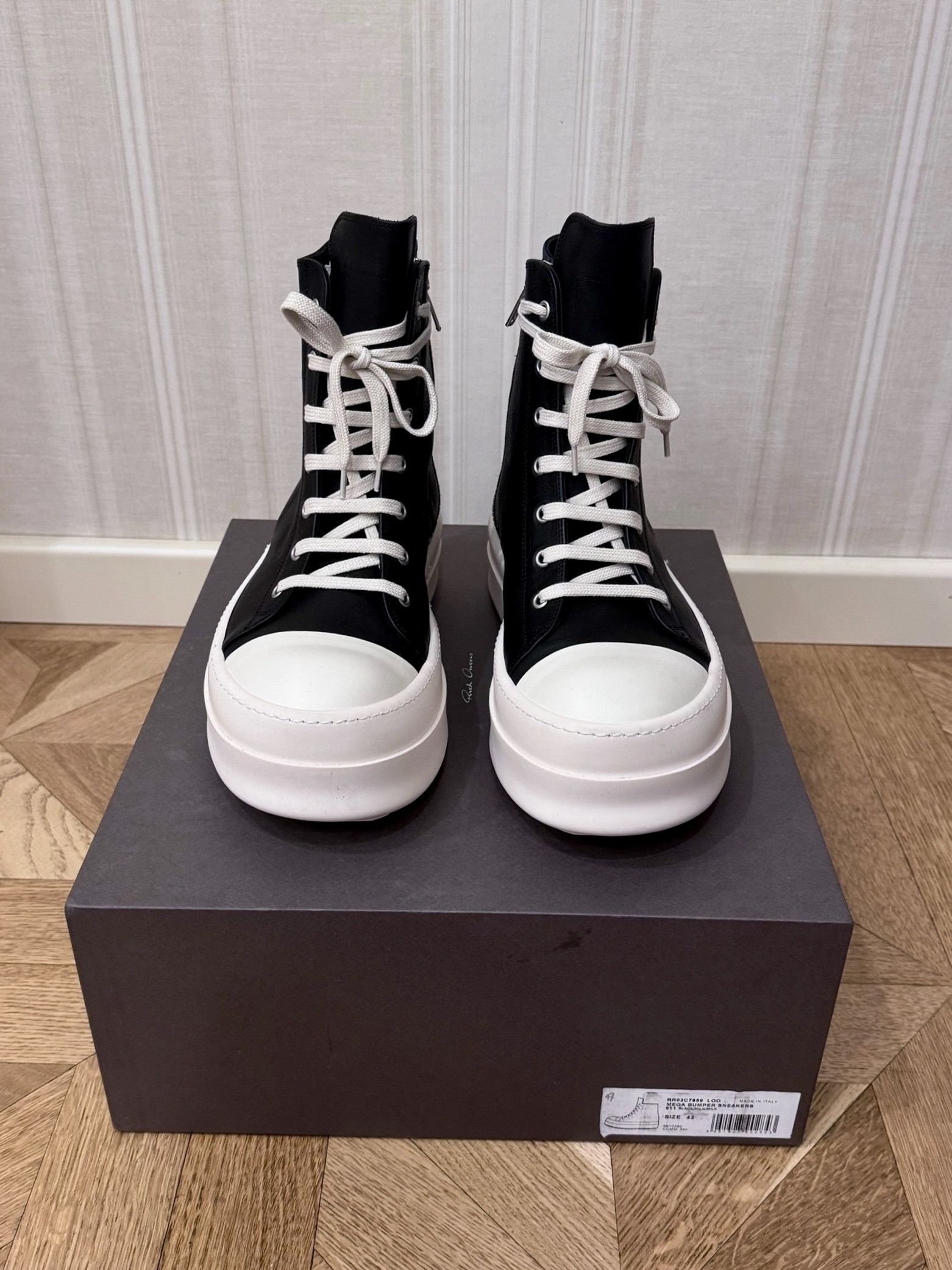 Rick Owens Rick Owens Mega Bumper Black and Milk Ramones | Grailed