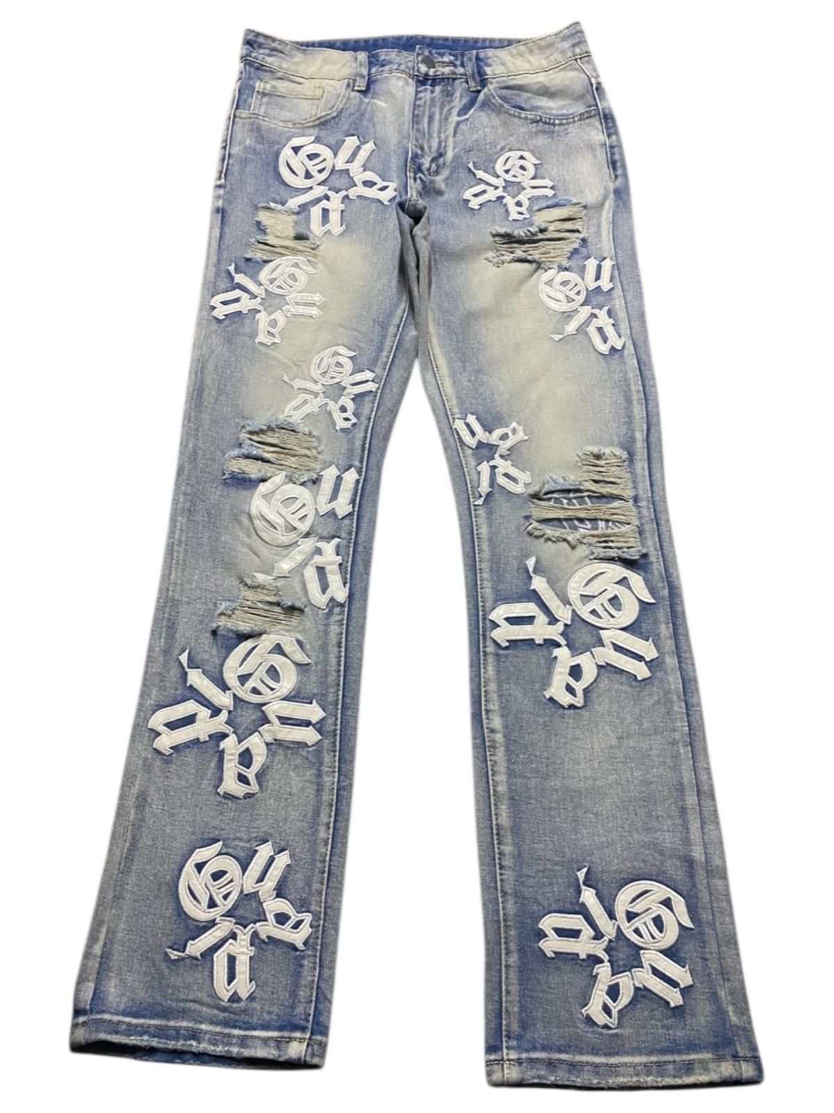 Japanese Brand Crazy Wash Japanese Brand Chrome heart Style Slim Fit Jeans Size US 30 / EU 46 - 1 Thumbnail