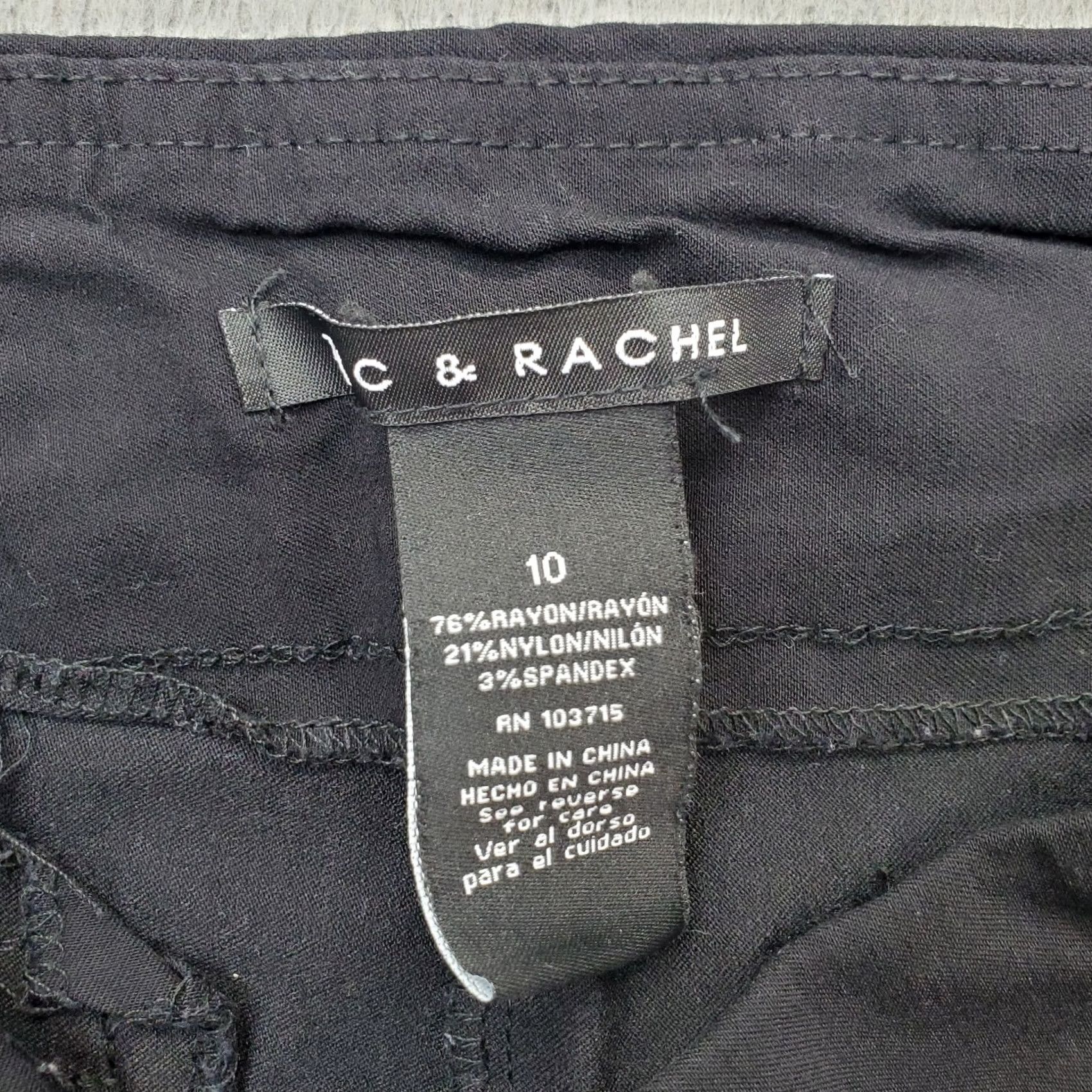 Vintage Zac & Rachel Cropped Pants Women's 10 Black Flat Front Comfort Waist Slim Ankle Size 32" / US 10 / IT 46 - 6 Thumbnail