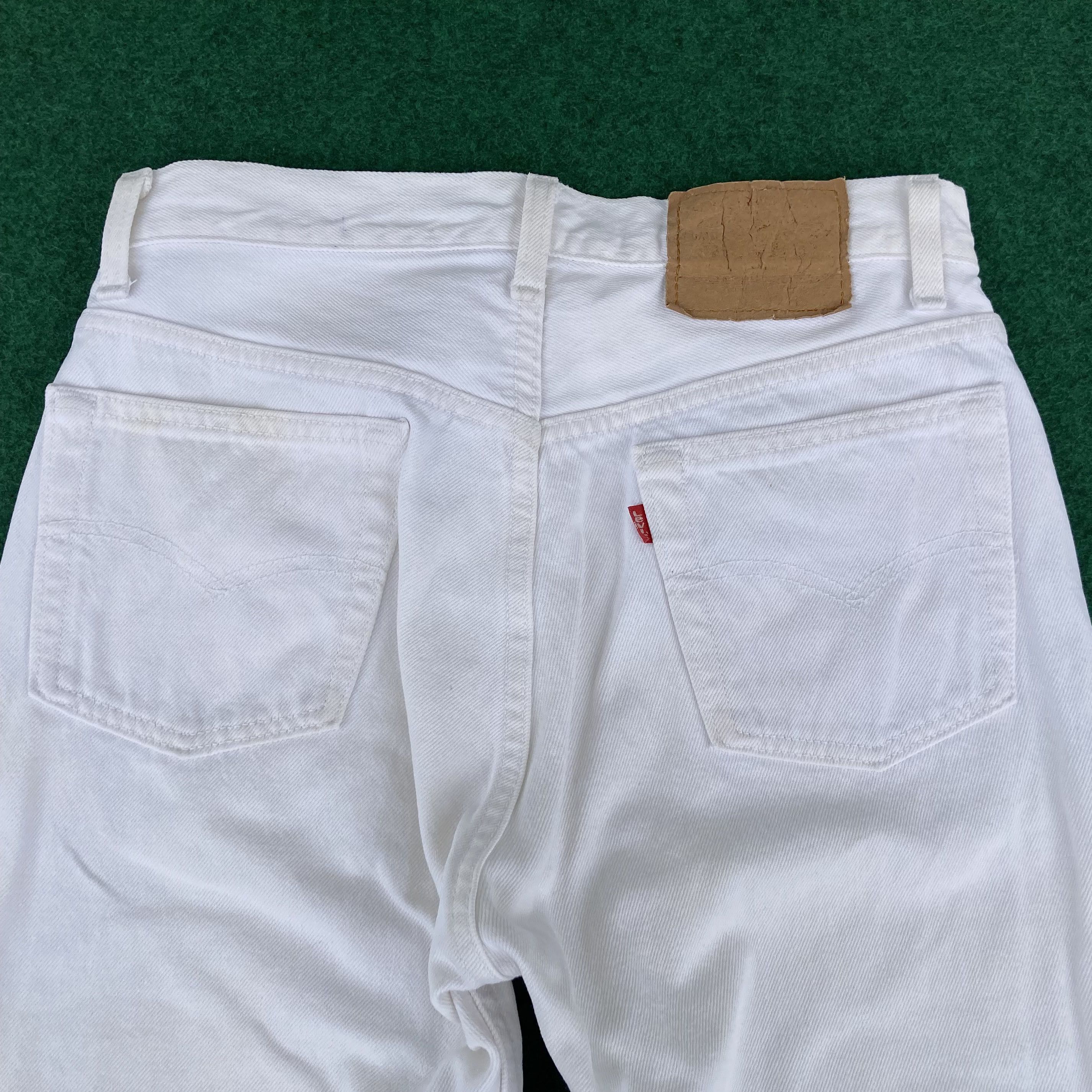 Levi's × Vintage Vtg Levis 501 Distressed Ripped Sz 29 White Grunge Jeans Size US 29 - 11 Thumbnail