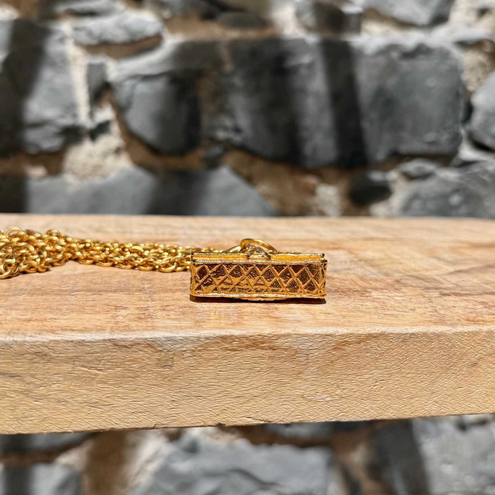 Chanel Chanel Vintage Gold Plated Bag Charm 3 Chains Necklace Belt Size ONE SIZE - 7 Thumbnail