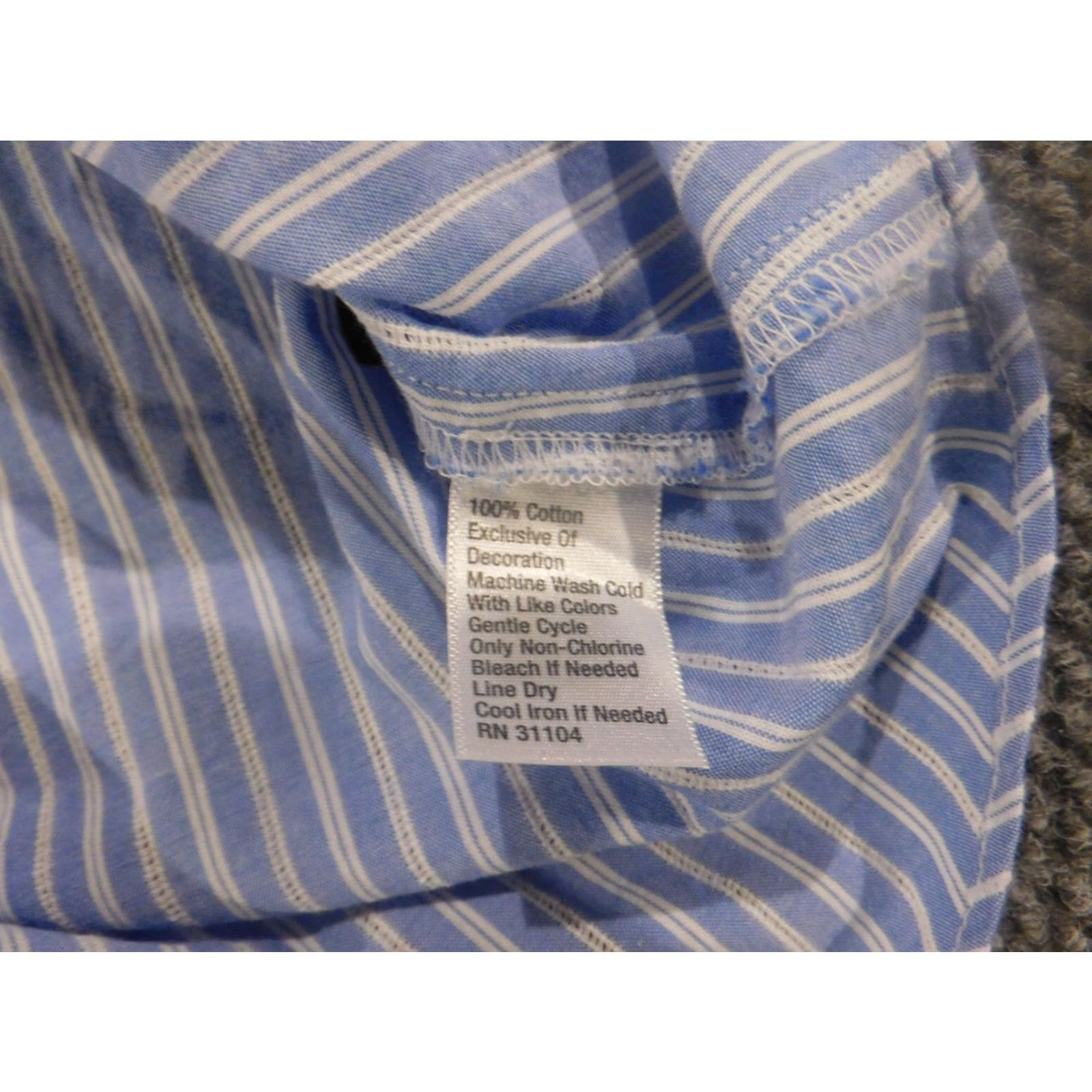 Vintage The Limited Blouse Womens S Blue Lightweight Striped Crew Neck Button Pullover Cotton Rayon Regular Casual Size S / US 4 / IT 40 - 6 Thumbnail