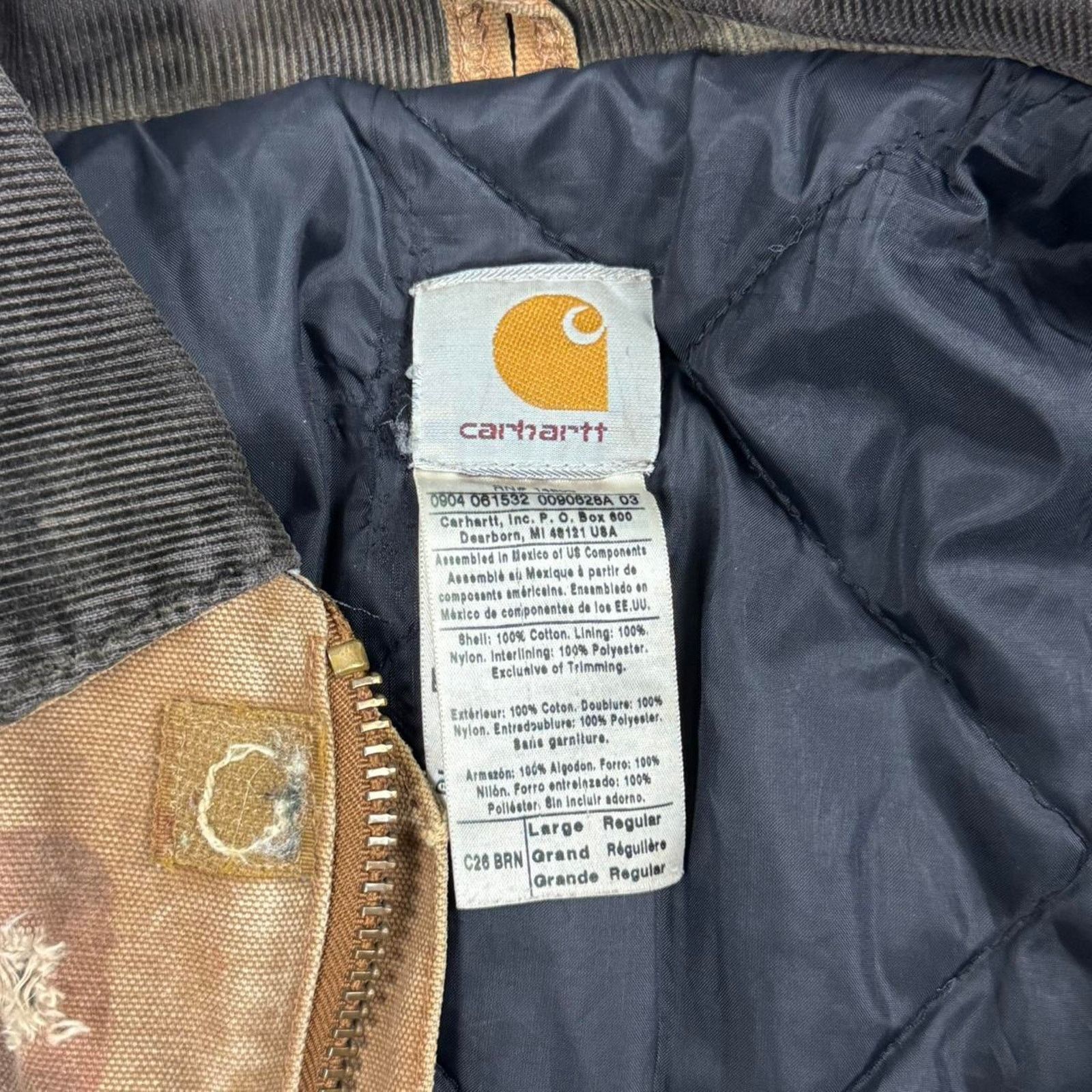 Carhartt VINTAGE 90S Y2K THRASHED CARHARTT WORKWEAR JACKET: Size US L / EU 52-54 / 3 - 6 Thumbnail