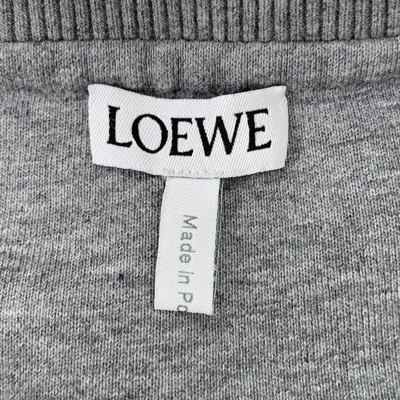 Loewe Loewe Gray logo embroidered round neck cotton long sleeve Size S / US 4 / IT 40 - 5 Thumbnail