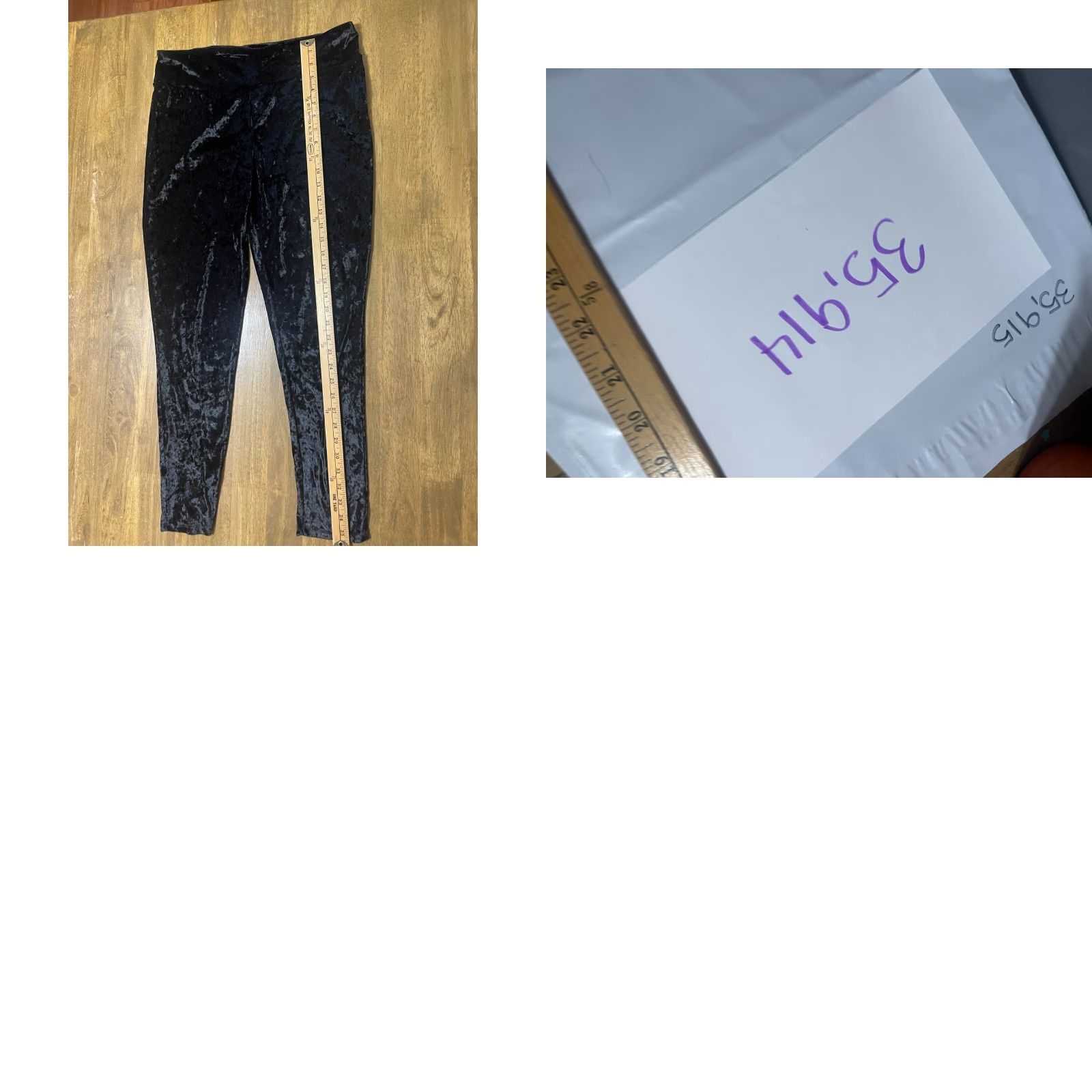 Vintage No Comment Pants Women's XL Black Leggings Velvet Casual Fall Spring Summer Velvet Leggings Ankle Inseam 26 in Black Womens Size 40" / US 18 - 8 Thumbnail