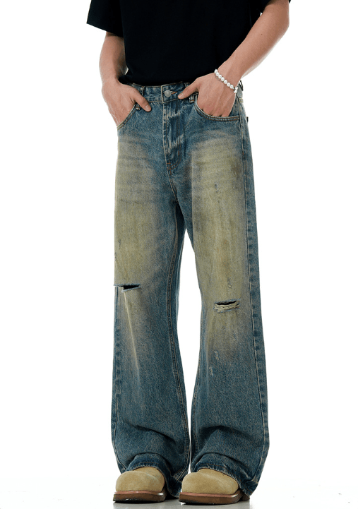 Japanese Brand × Jean American men's loose distressed all-match ripped jeans Size US 32 / EU 48 - 4 Thumbnail
