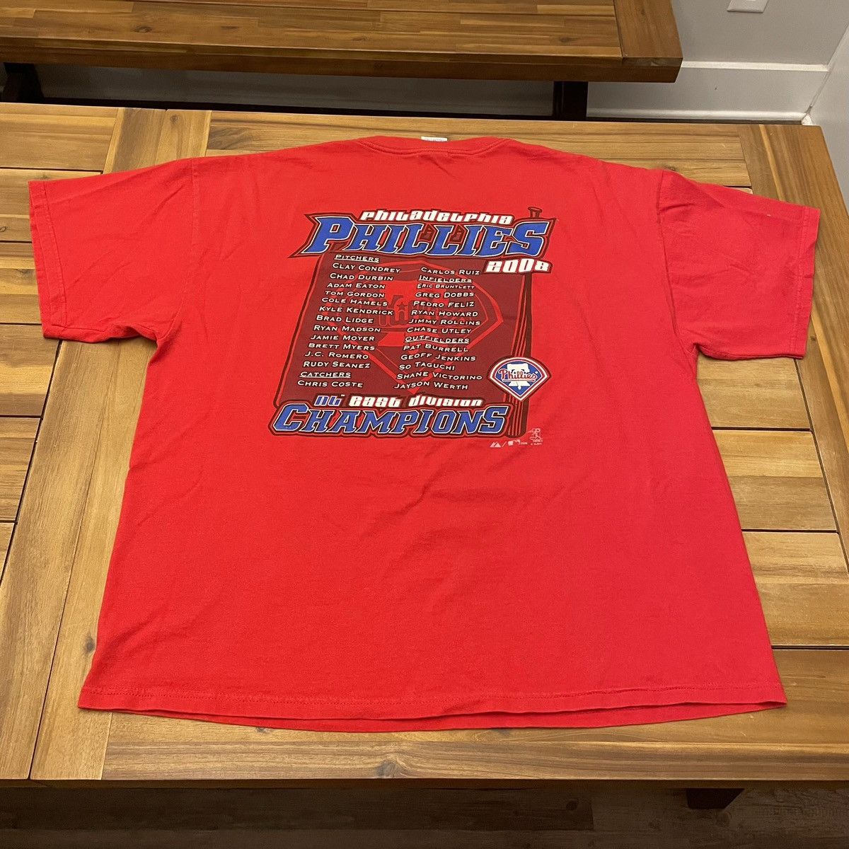 2008 Philadelphia Phillies NL East Champions Shirt XL MLB National