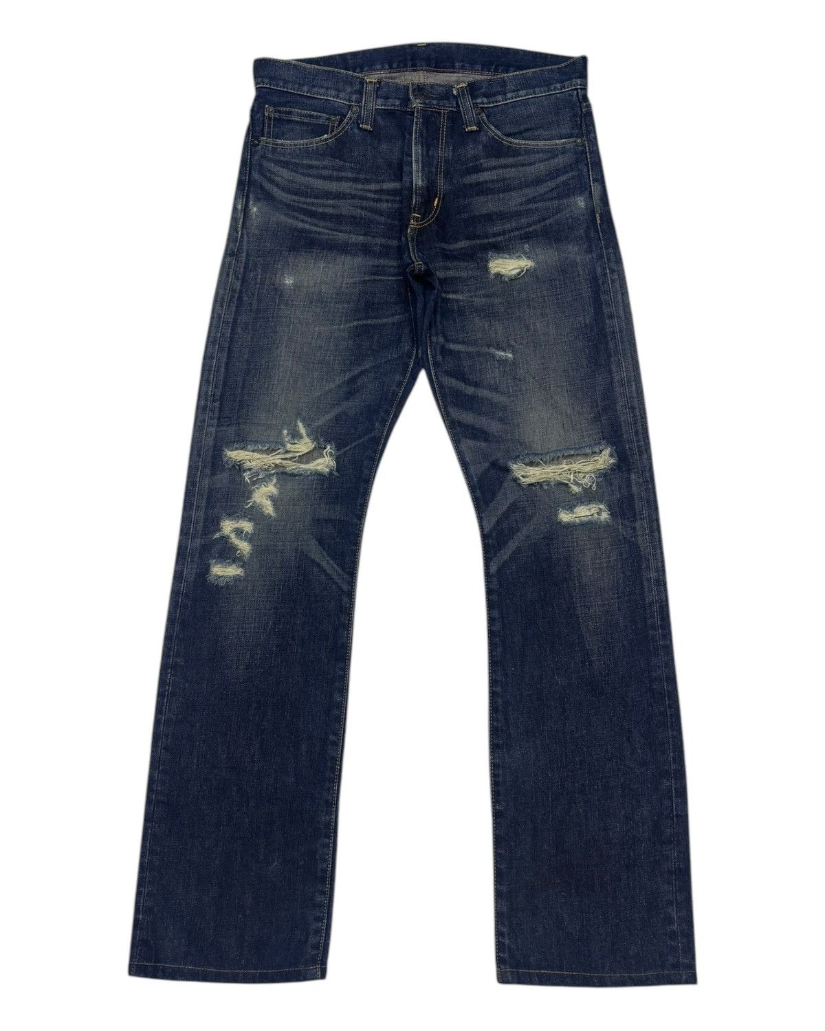 Hysteric Glamour 🔥VINTAGE BACK NUMBER MADE IN NIPPON DISTRESSED DENIM JEANS Size US 32 / EU 48 - 5 Thumbnail