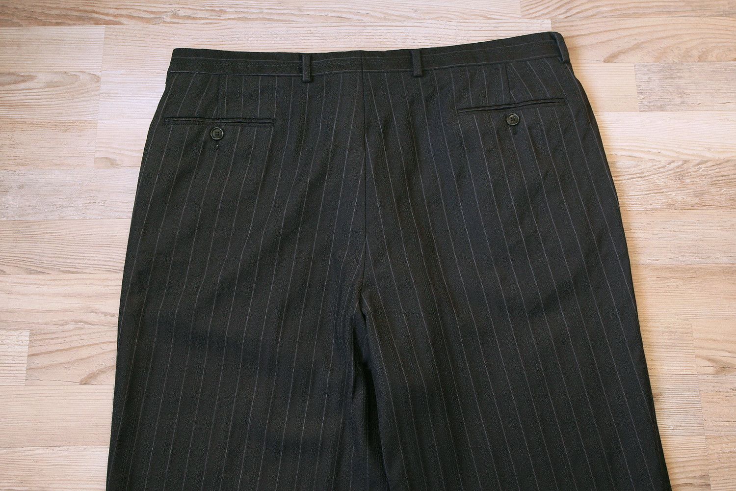 Kenzo Vintage KENZO Homme Wool Wide Leg Pants Black Striped Size US 36 / EU 52 - 5 Thumbnail