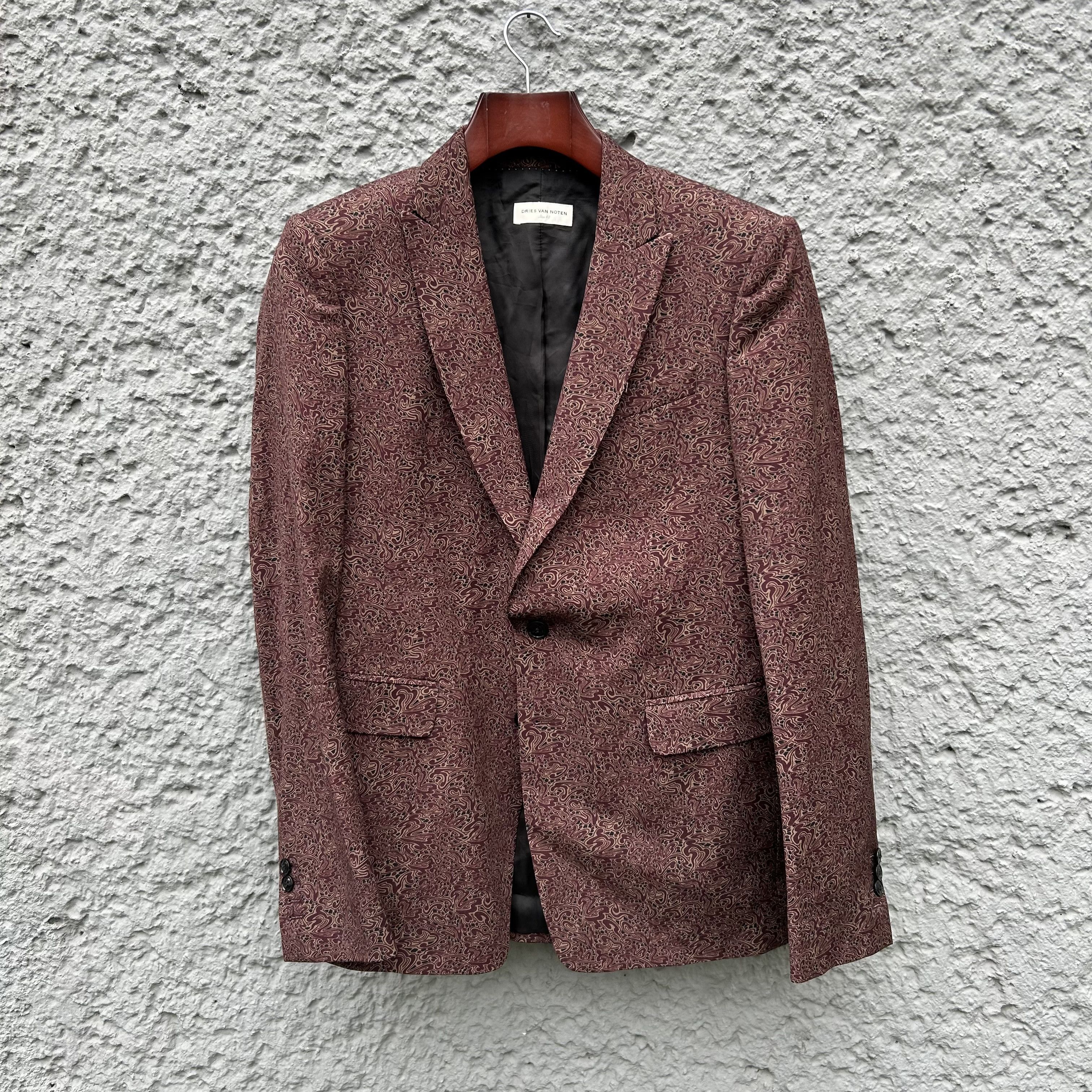 Dries Van Noten Dries van Noten Red Patterned Blazer Jacket Size 48R - 3 Thumbnail
