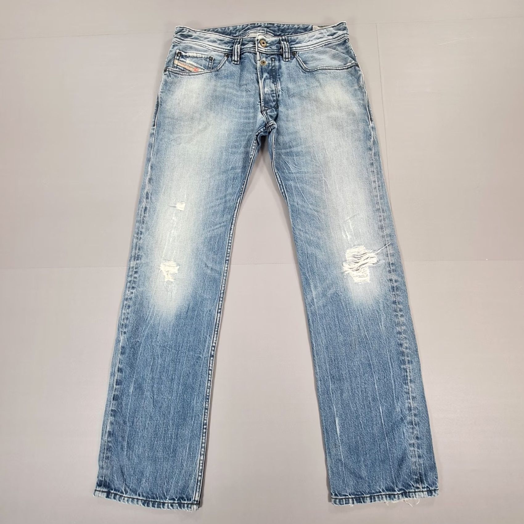 Diesel Diesel Jeans Blue W32 L32 SAFADO Distressed Straight Leg 0814A Mens Jeans W32 L32 Distressed Straight Leg Diesel Safado Men Size US 32 / EU 48 - 2 Thumbnail