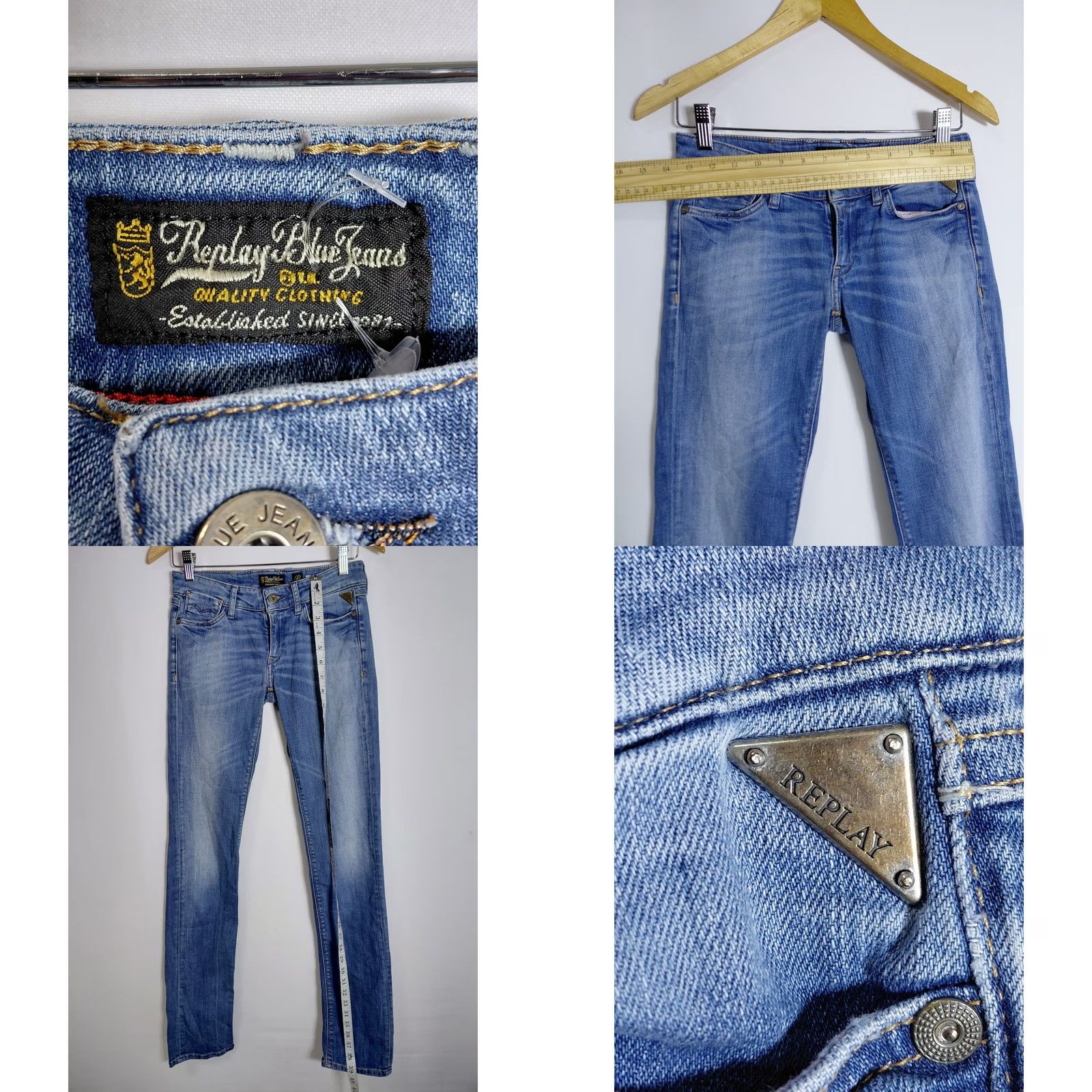 Replay Replay Blue Replay Jeans Denim Pants Solid Regular Women Size 26 Jeans Denim Solid Regular Women Size 26 Size 26" / US 2 / IT 38 - 8 Thumbnail