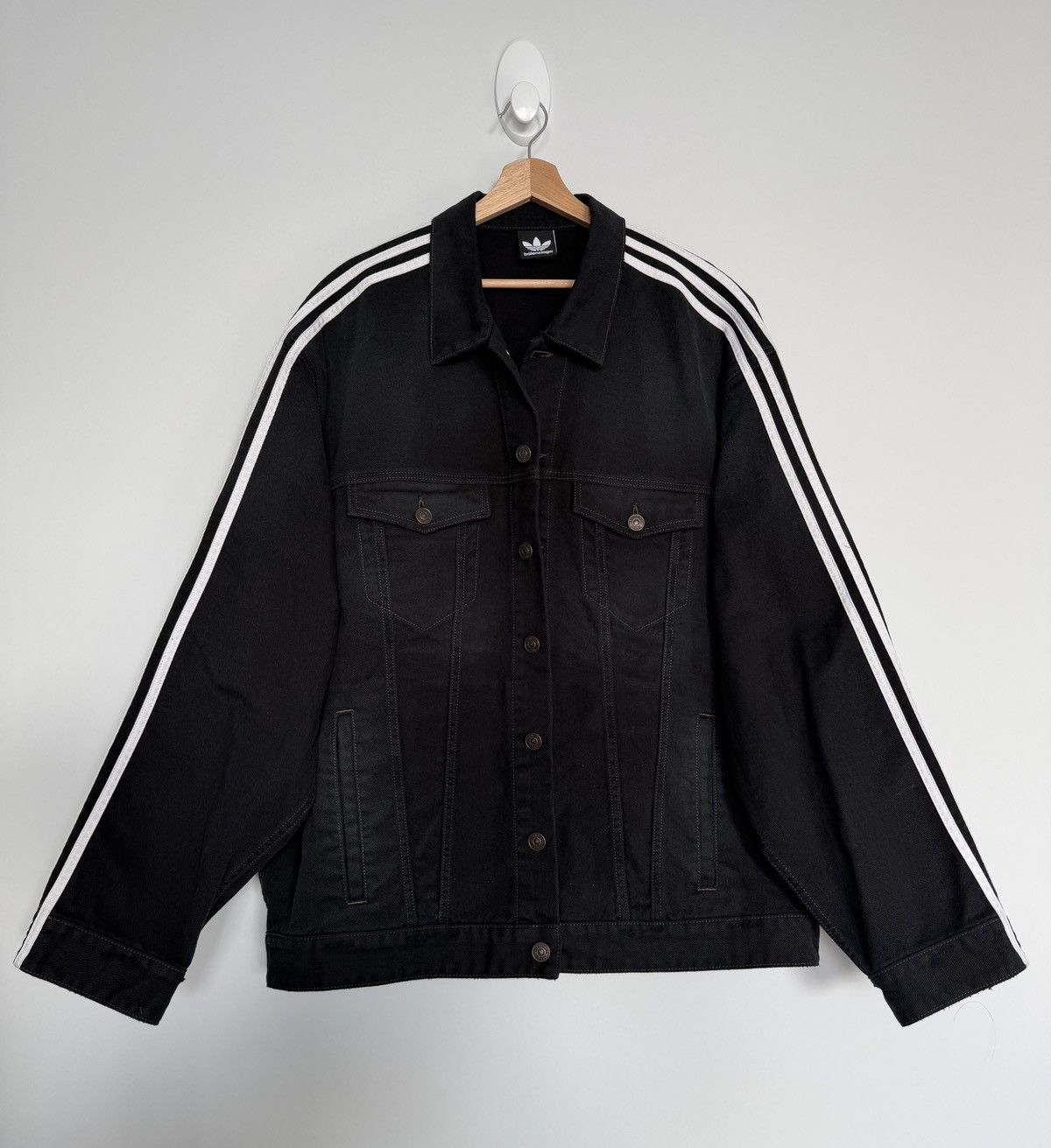 Adidas × Balenciaga Balenciaga x Adidas Black Denim Jacket Size 2 NWT Size US L / EU 52-54 / 3 - 1 Thumbnail